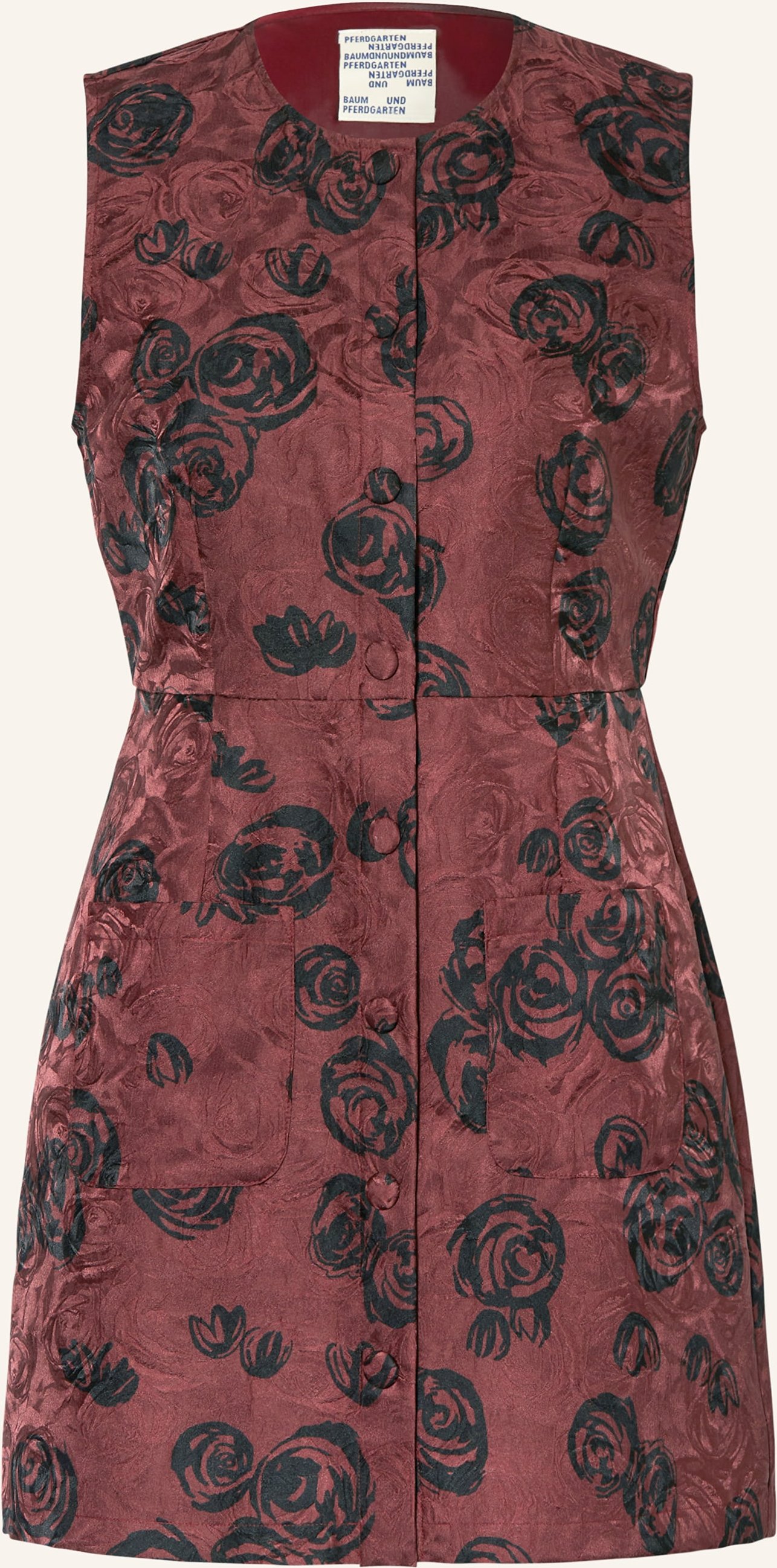 Baum Und Pferdgarten Jacquard-Kleid Anavi rot