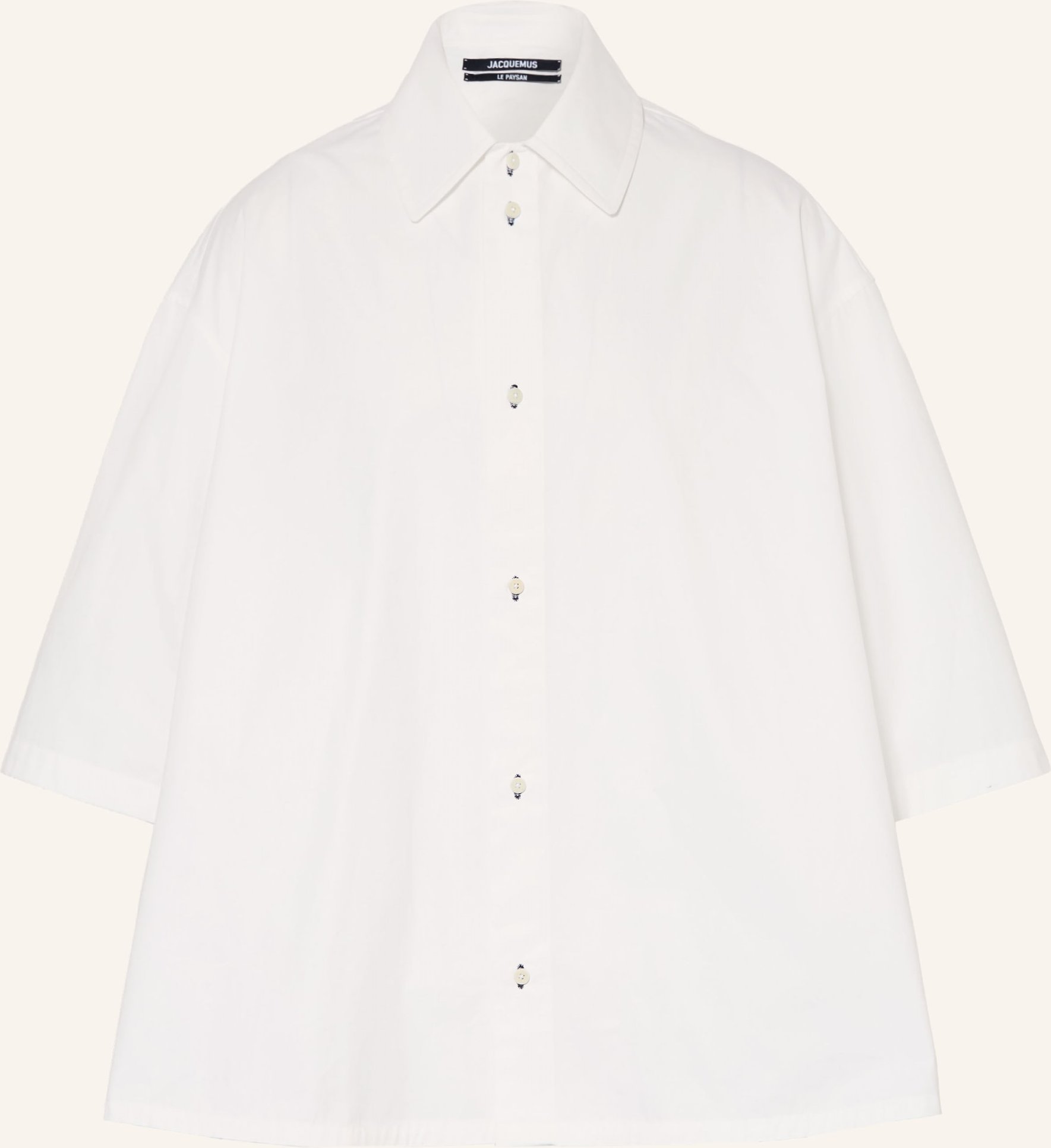 Jacquemus Hemd La Chemise Triangle Comfort Fit Mit 3/4-Arm weiss