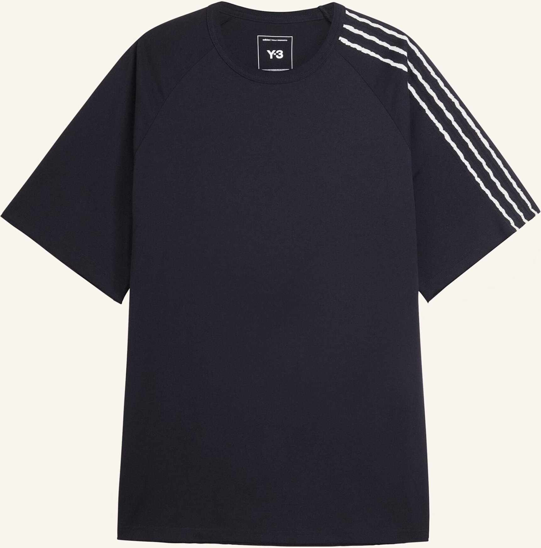 Y-3 Y-3 Raw Edge 3-Streifen T-Shirt schwarz