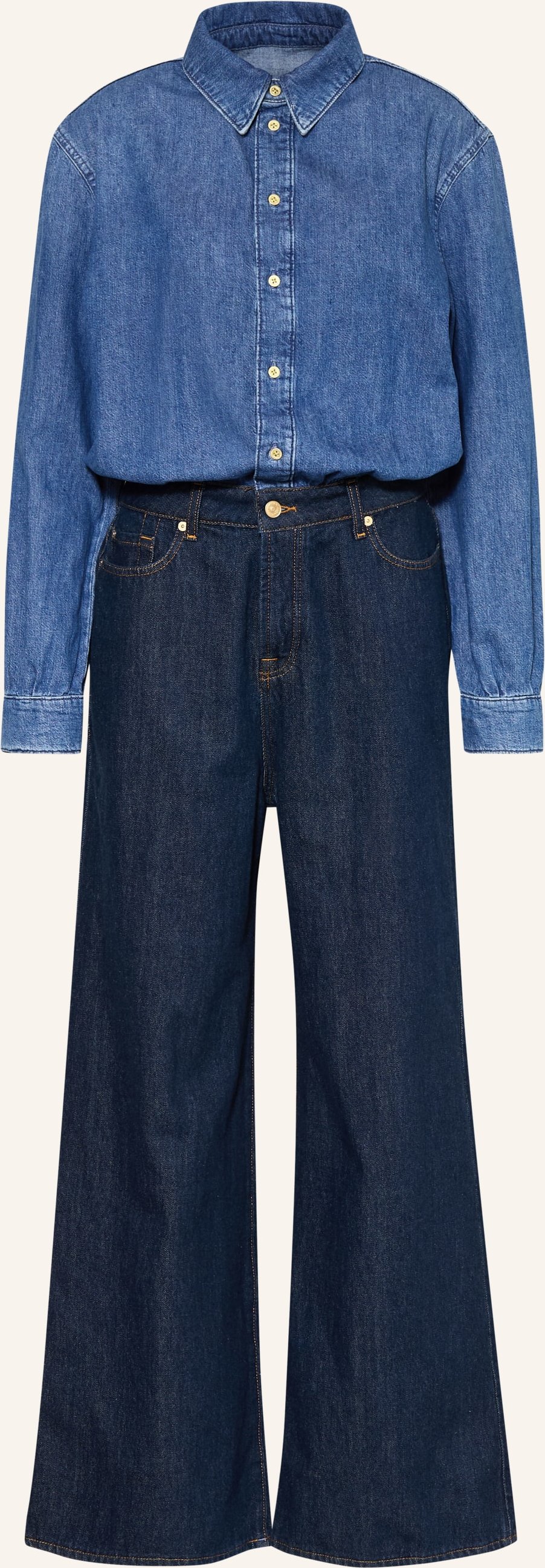 7 For All Mankind Jeans-Jumpsuit Double blau