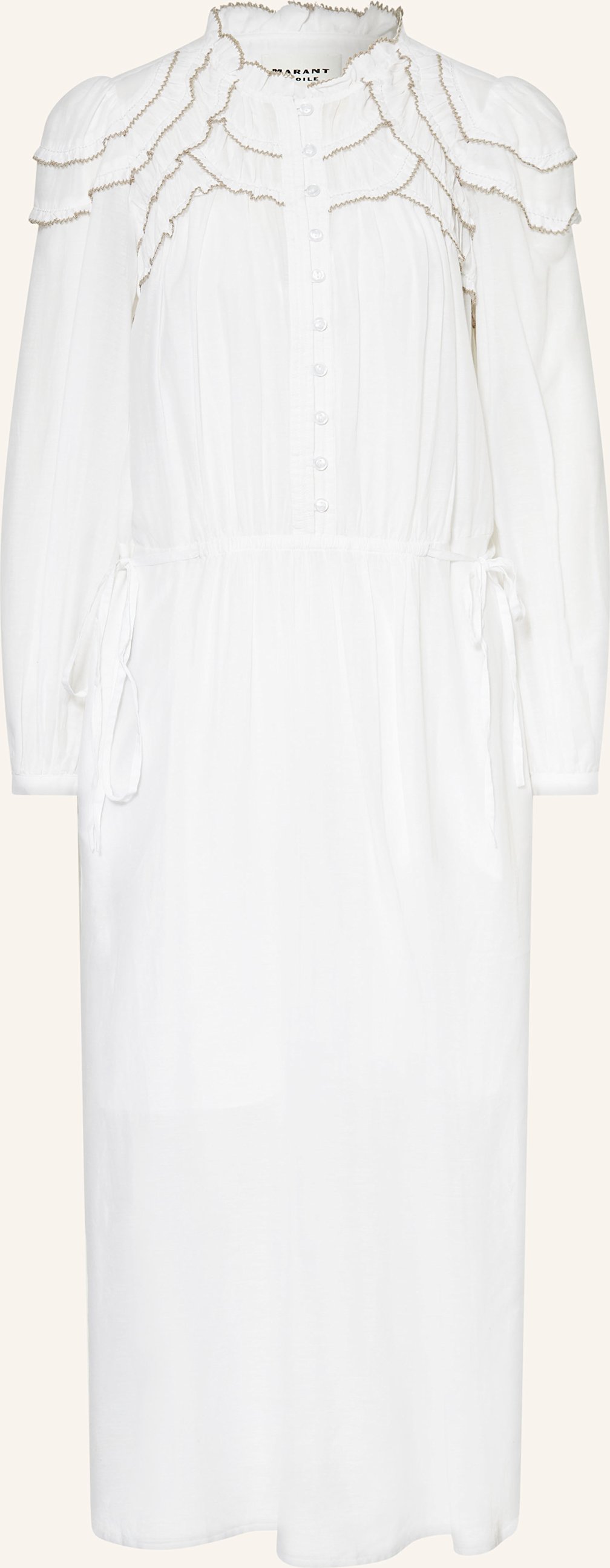 Thumbnail - Marant Étoile Kleid Charissa Mit Rüschen weiss