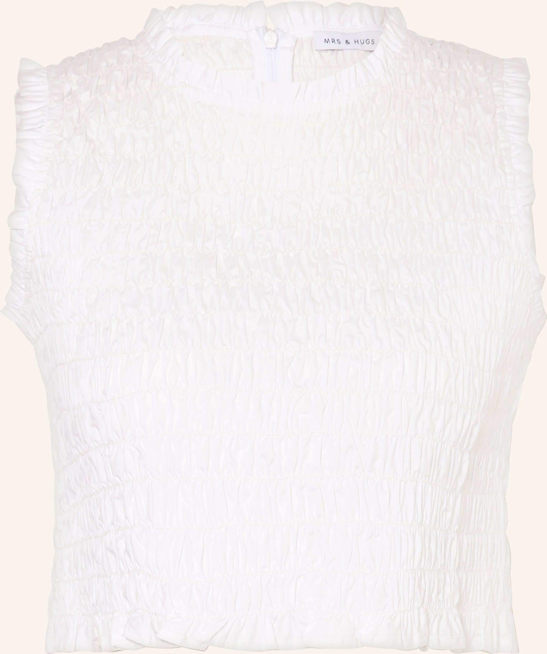 Mrs & Hugs Cropped-Top weiss