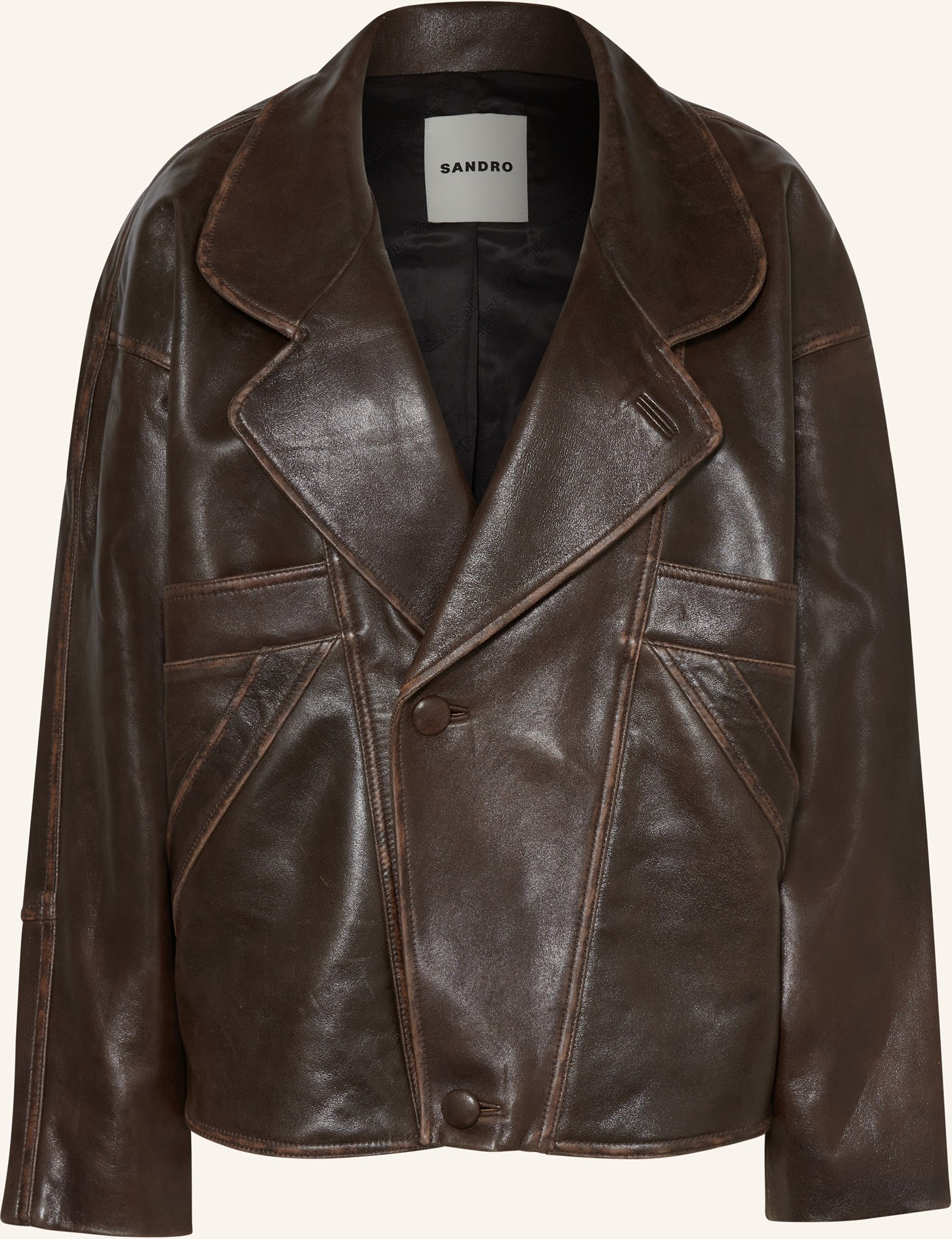 Sandro Lederblazer braun