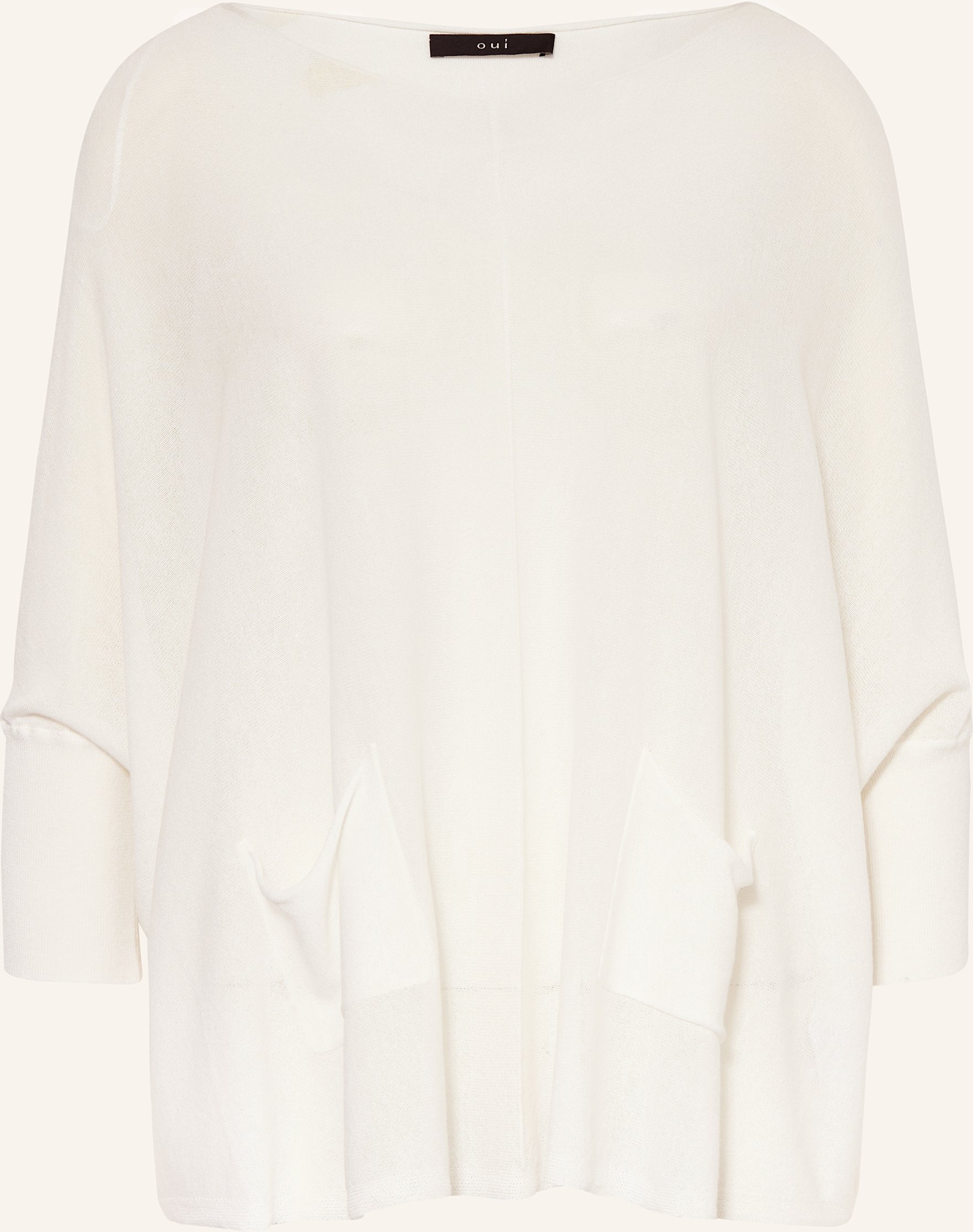 Oui Pullover Mit 3/4-Arm weiss
