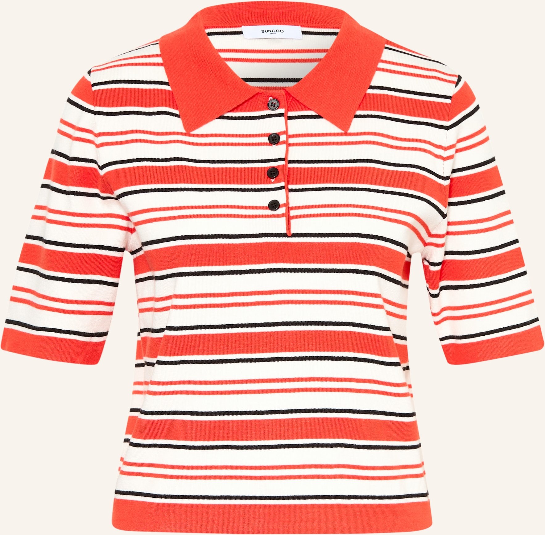 Suncoo Strick-Poloshirt Paillis rot