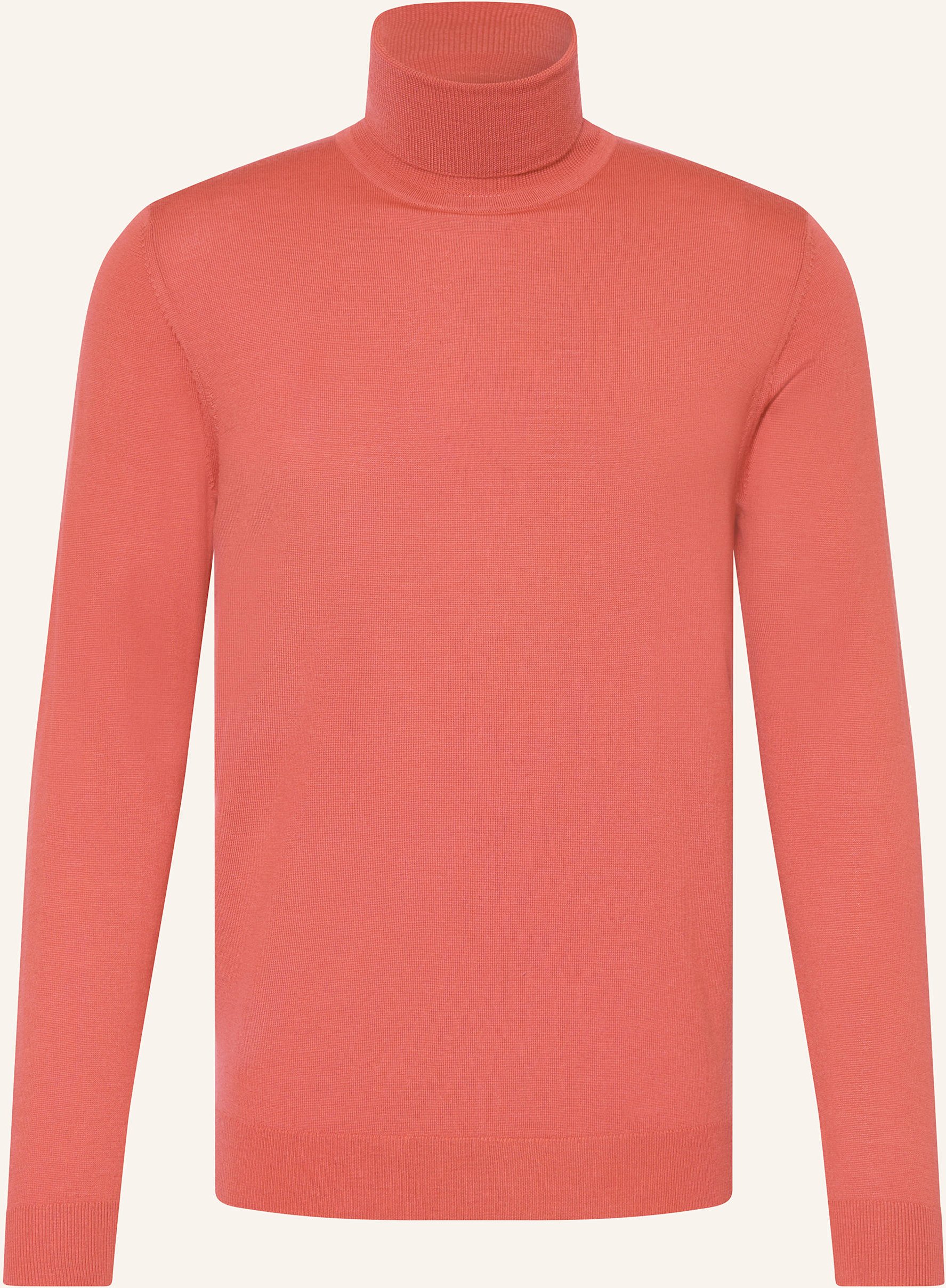 Thumbnail - Paul Rollkragenpullover Aus Merinowolle orange