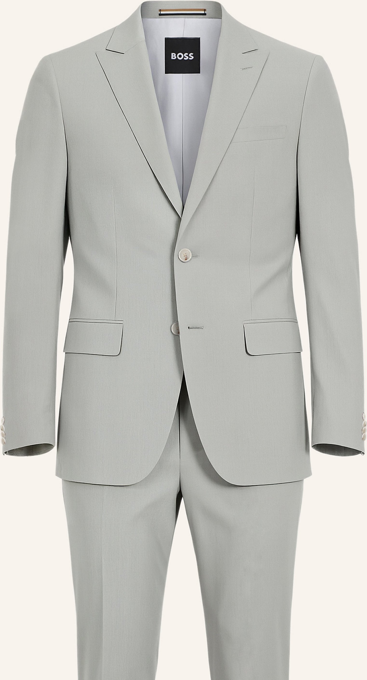 Boss Business Anzug H-Huge-2pcs-Peak-242 Slim Fit silber