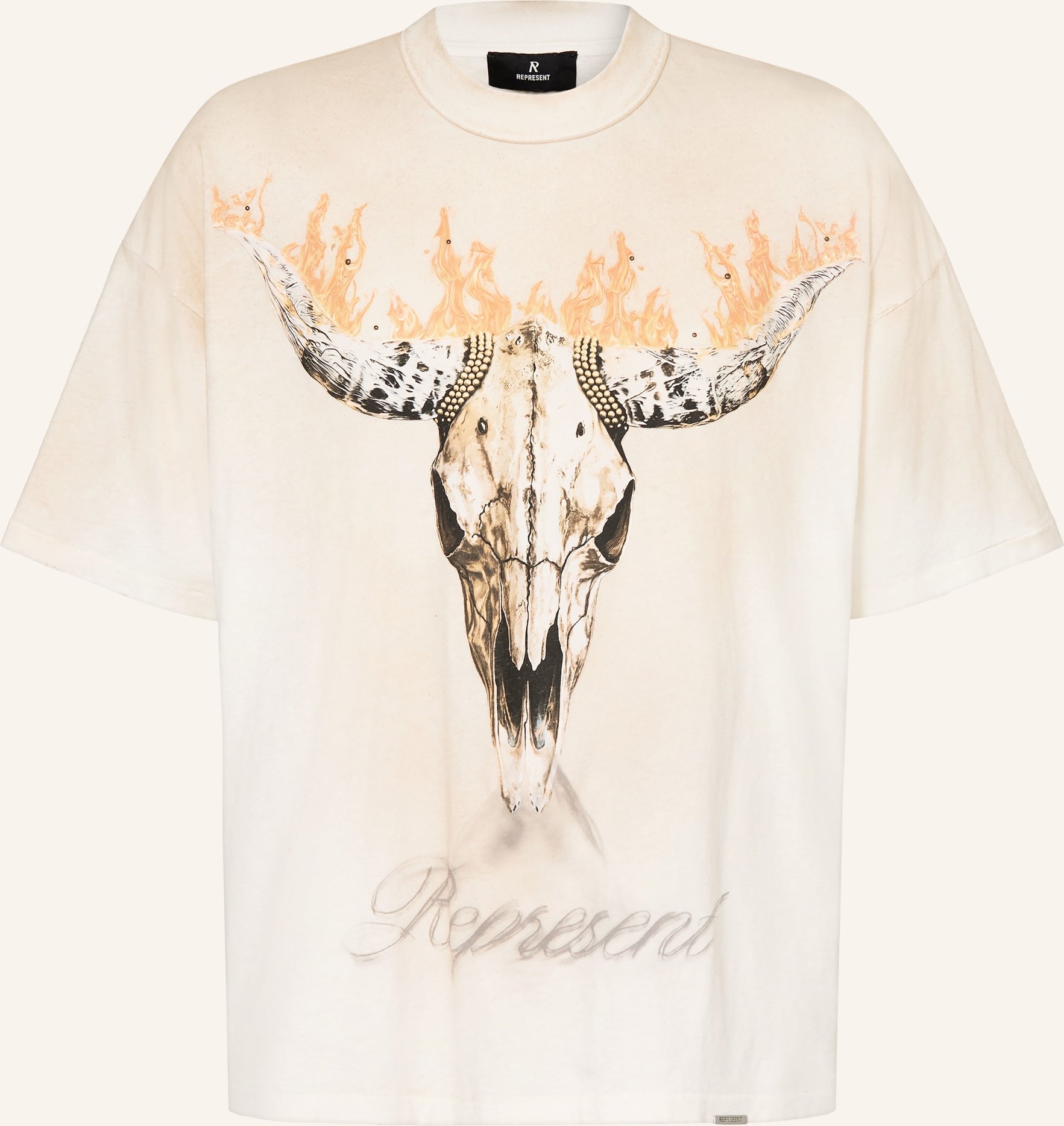 Represent T-Shirt Mit Nieten weiss