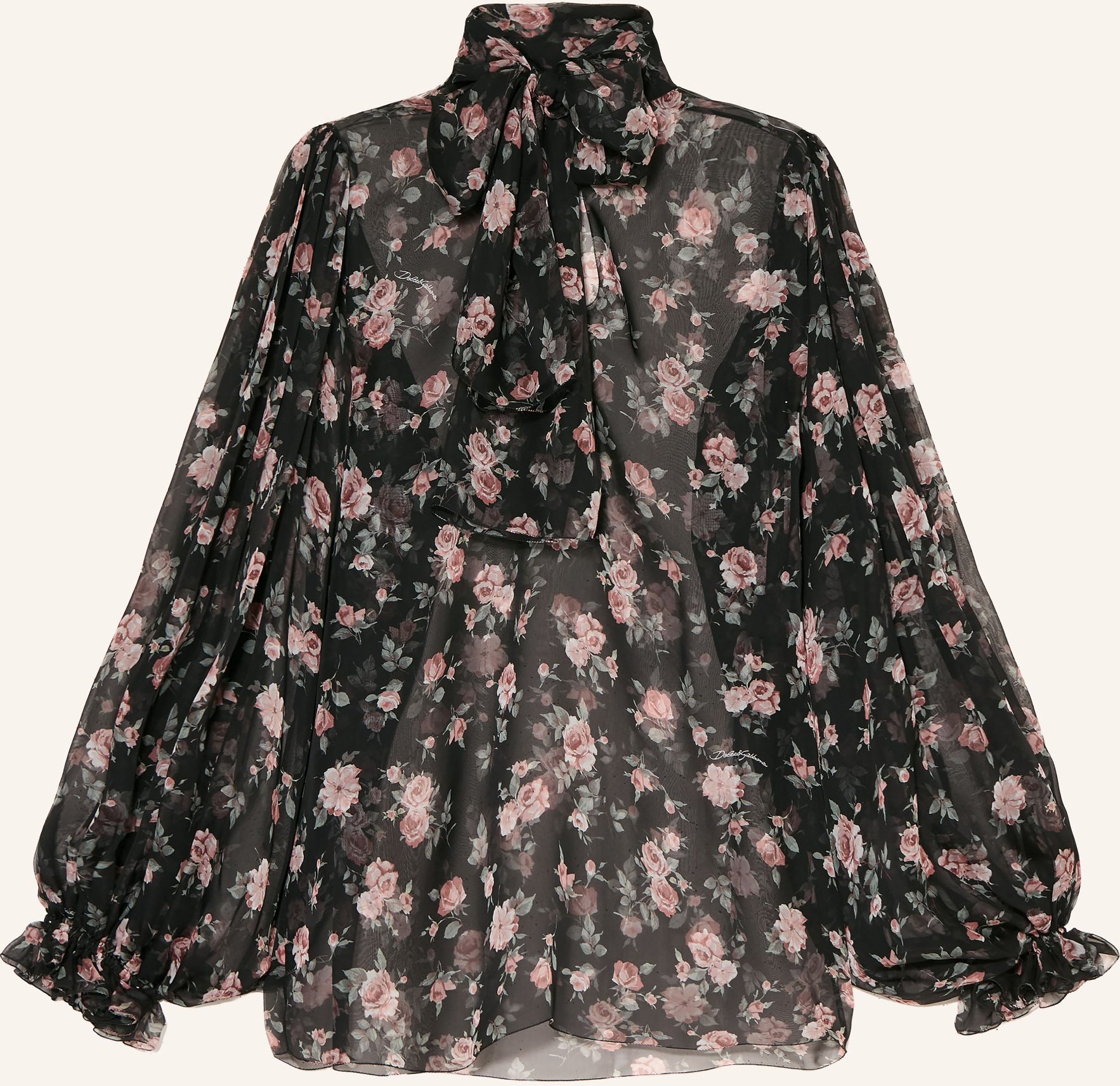 Dolce & Gabbana Schluppenbluse Aus Seide schwarz