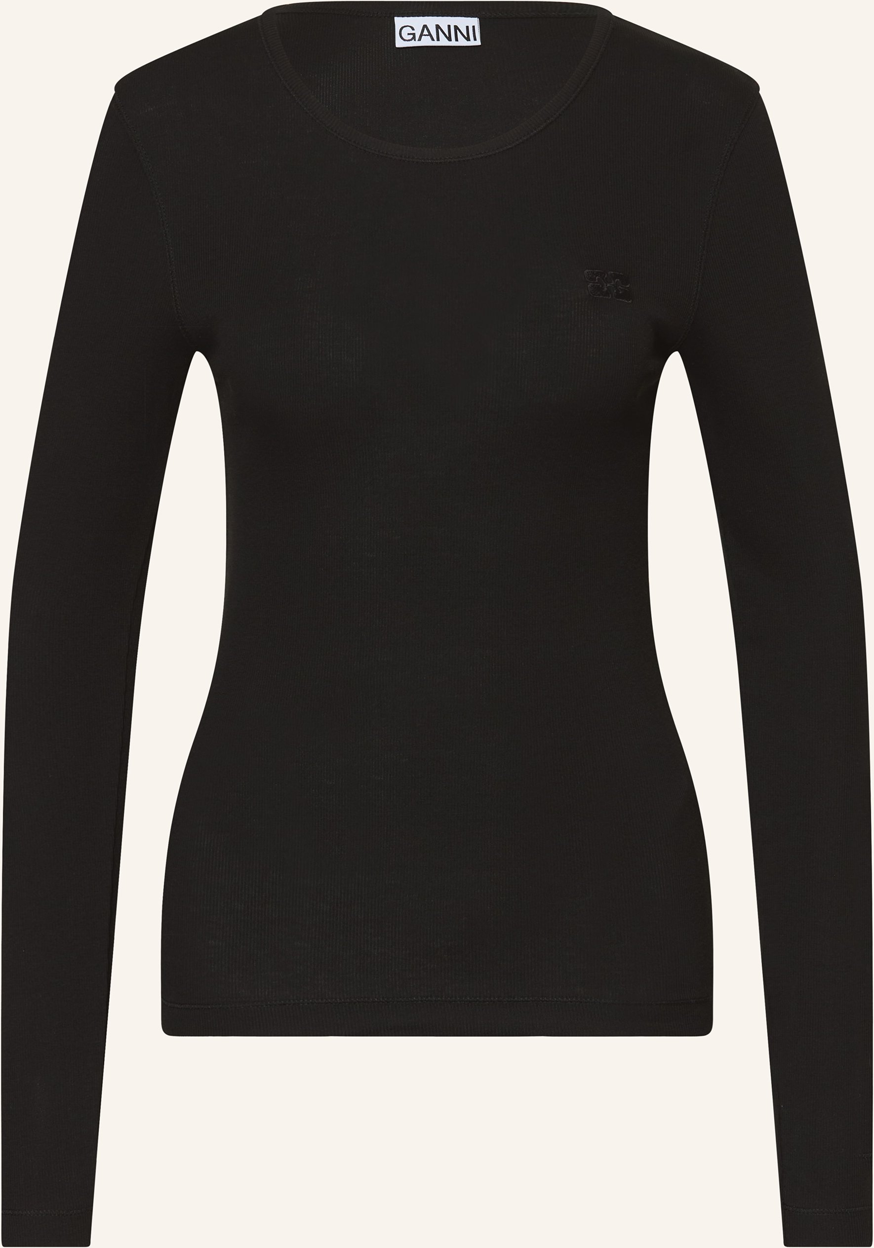 Ganni Longsleeve schwarz