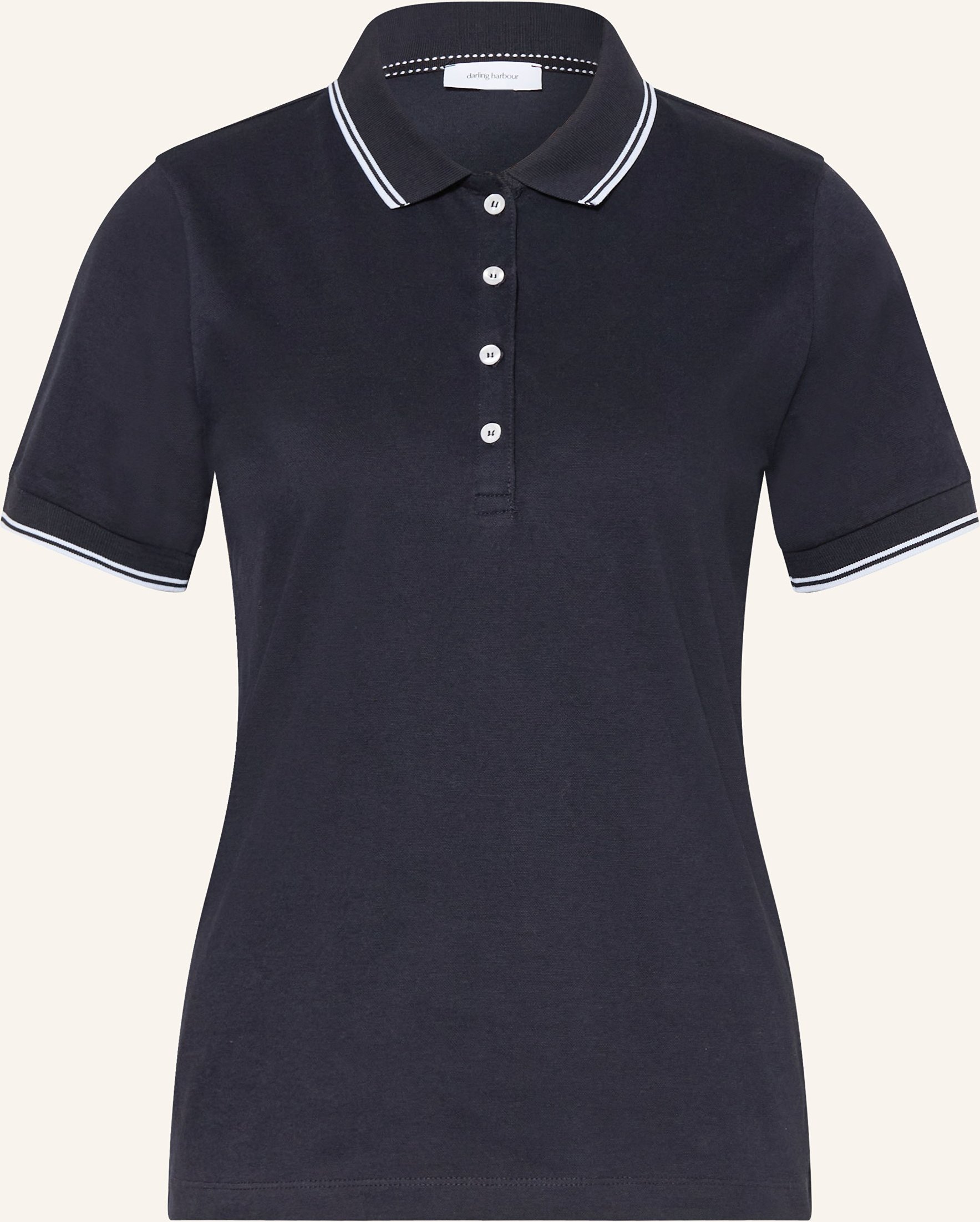 Darling Harbour Piqué-Poloshirt blau