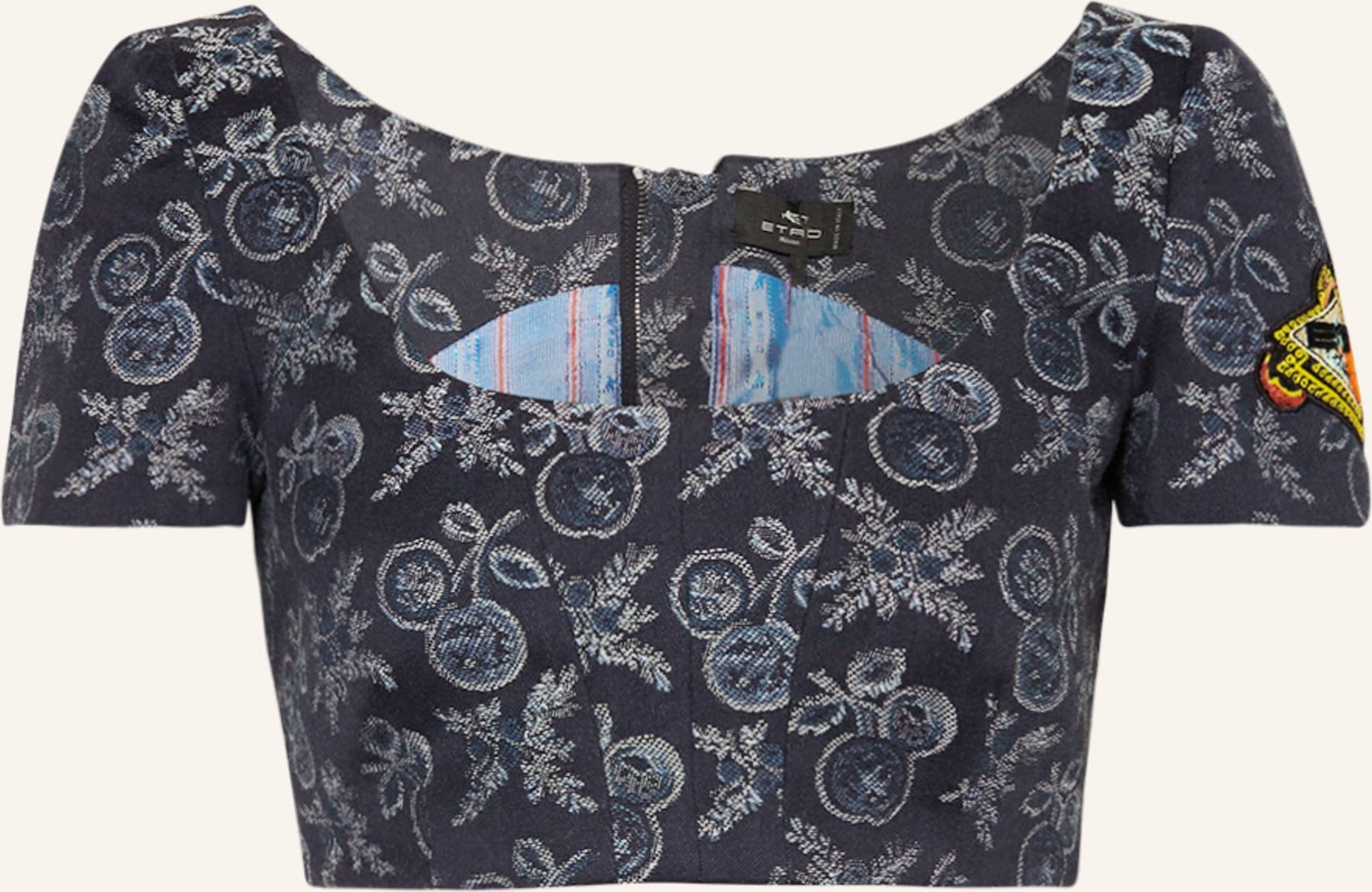 Etro Cropped-Shirt Mit Pailletten blau