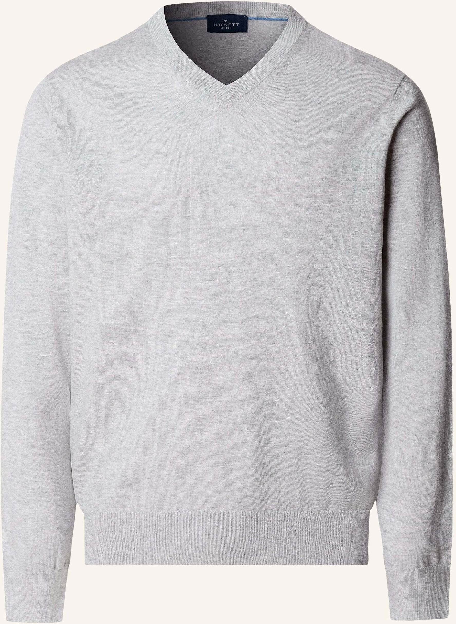 Hackett London Pullover Cotton Cash V Neck grau