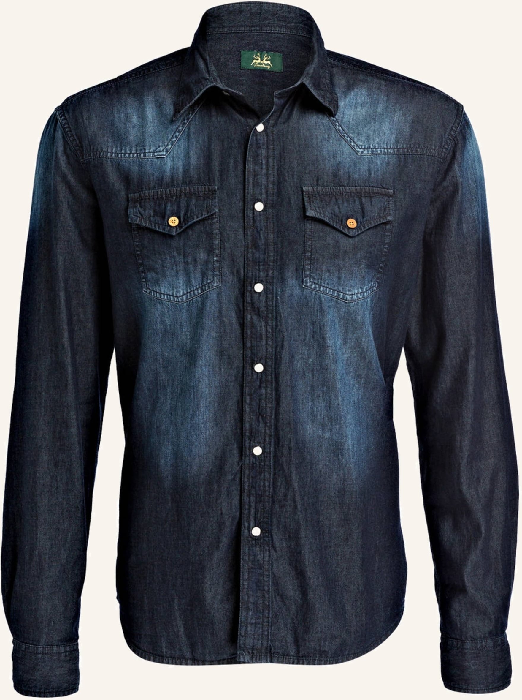 Thumbnail - Wiesnkönig Trachtenhemd Elias Modern Fit blau