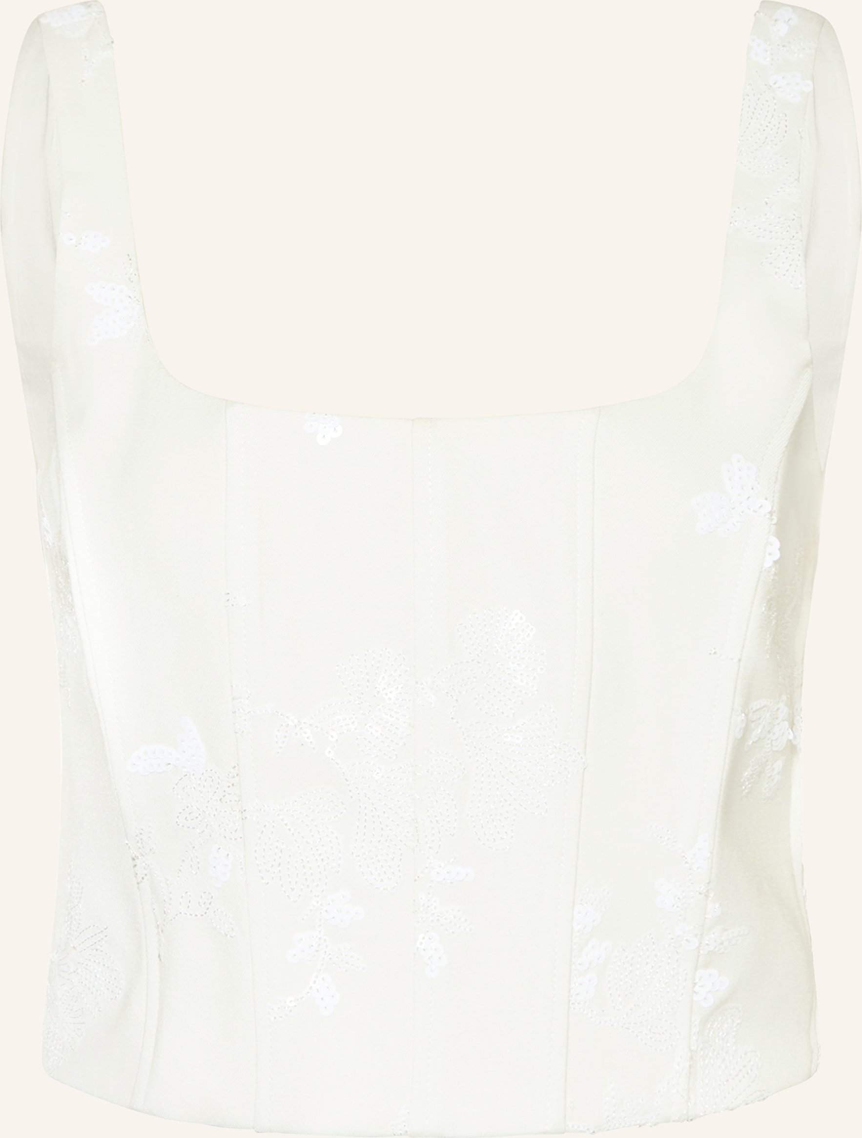 Riani Cropped-Top Mit Pailletten weiss