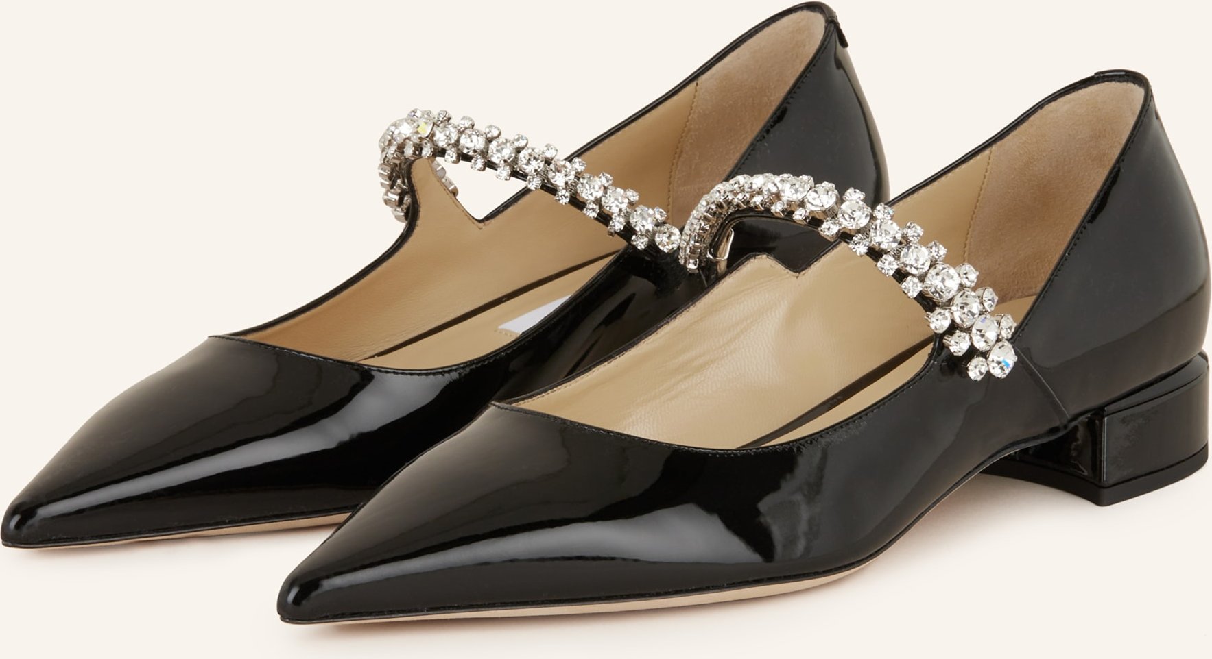 Thumbnail - Jimmy Choo Mary-Jane-Ballerinas Bing Mit Schmucksteinen schwarz
