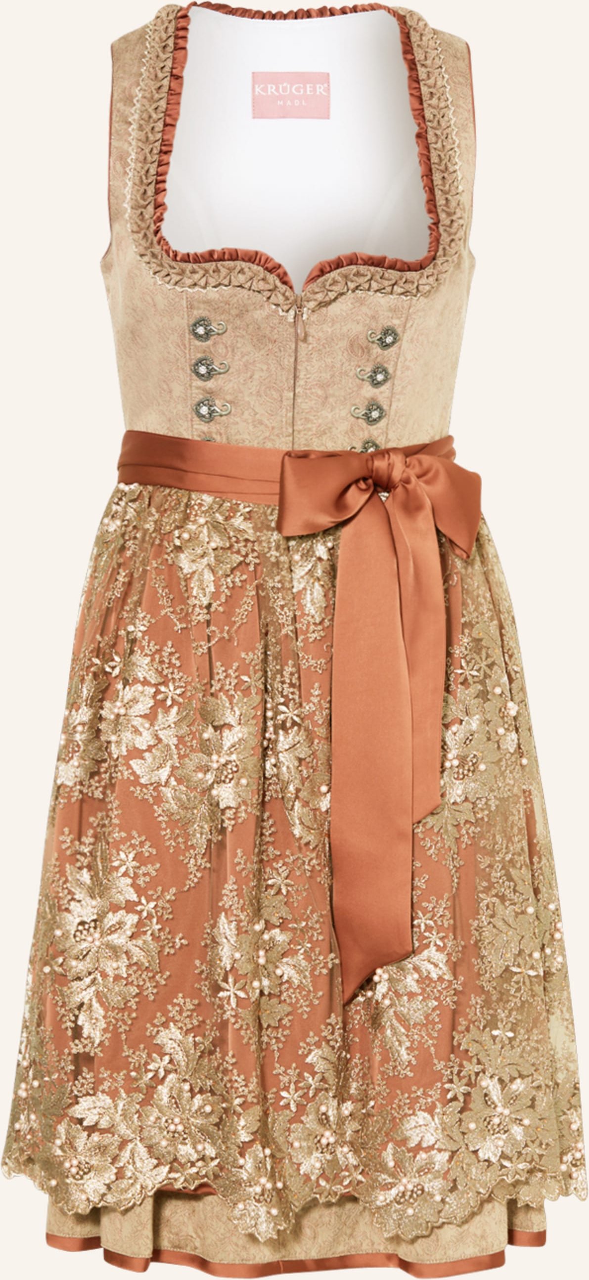 Krüger Dirndl Marike Mit Perlen braun