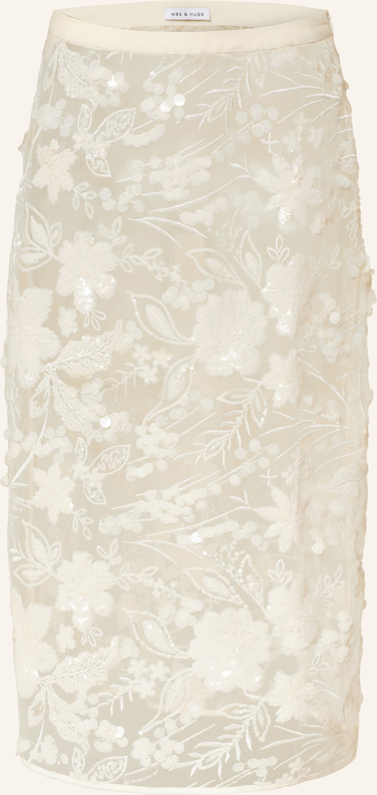 Mrs & Hugs Mesh-Rock Mit Pailletten beige