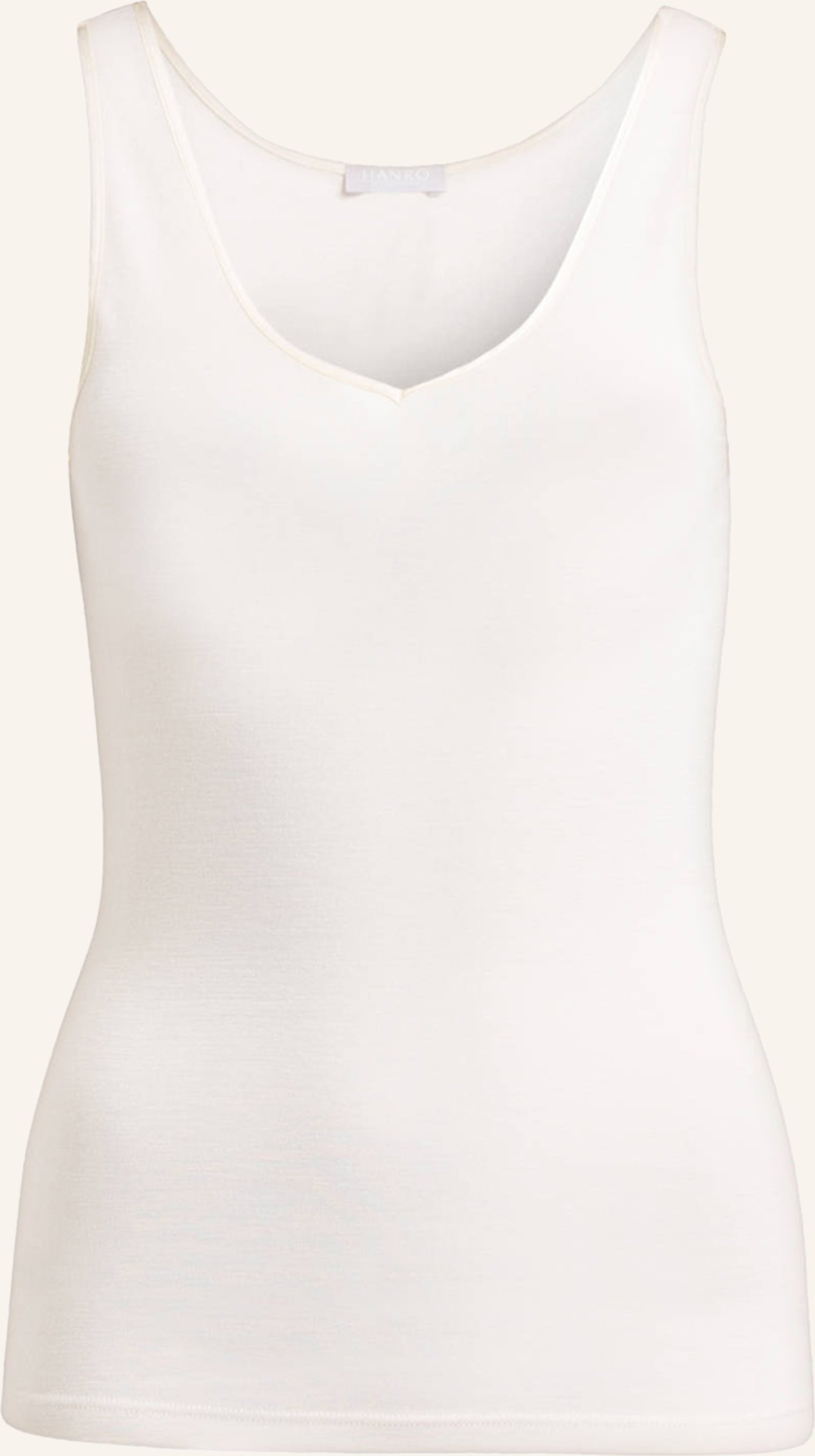 Hanro Top Woolen Silk Aus Merinowolle Mit Seide weiss