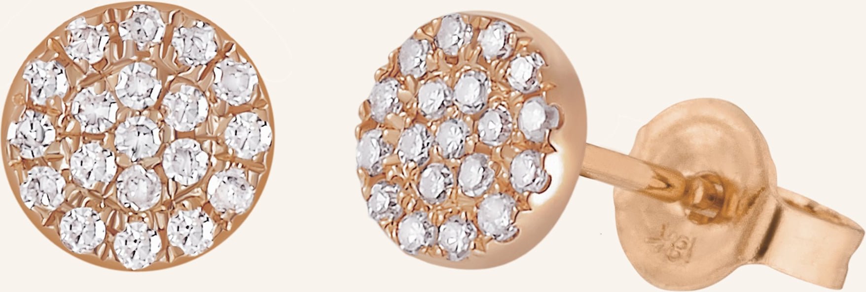 Leaf Ohrstecker Pavé Aus 18 Karat Rosegold Mit Diamanten rosegold