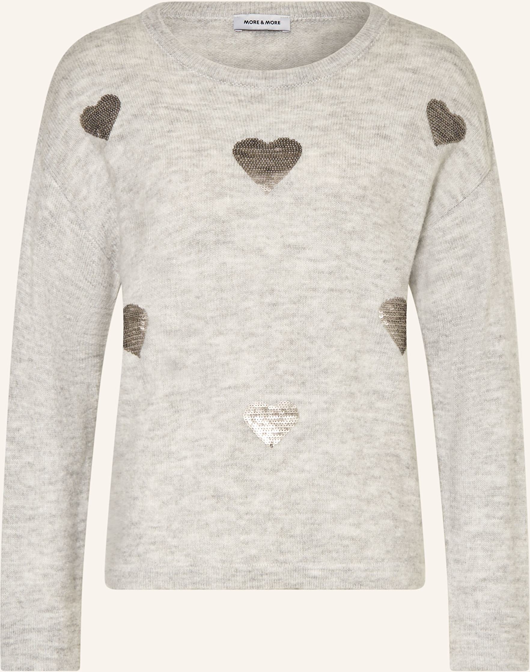 More & More Pullover Mit Pailletten grau