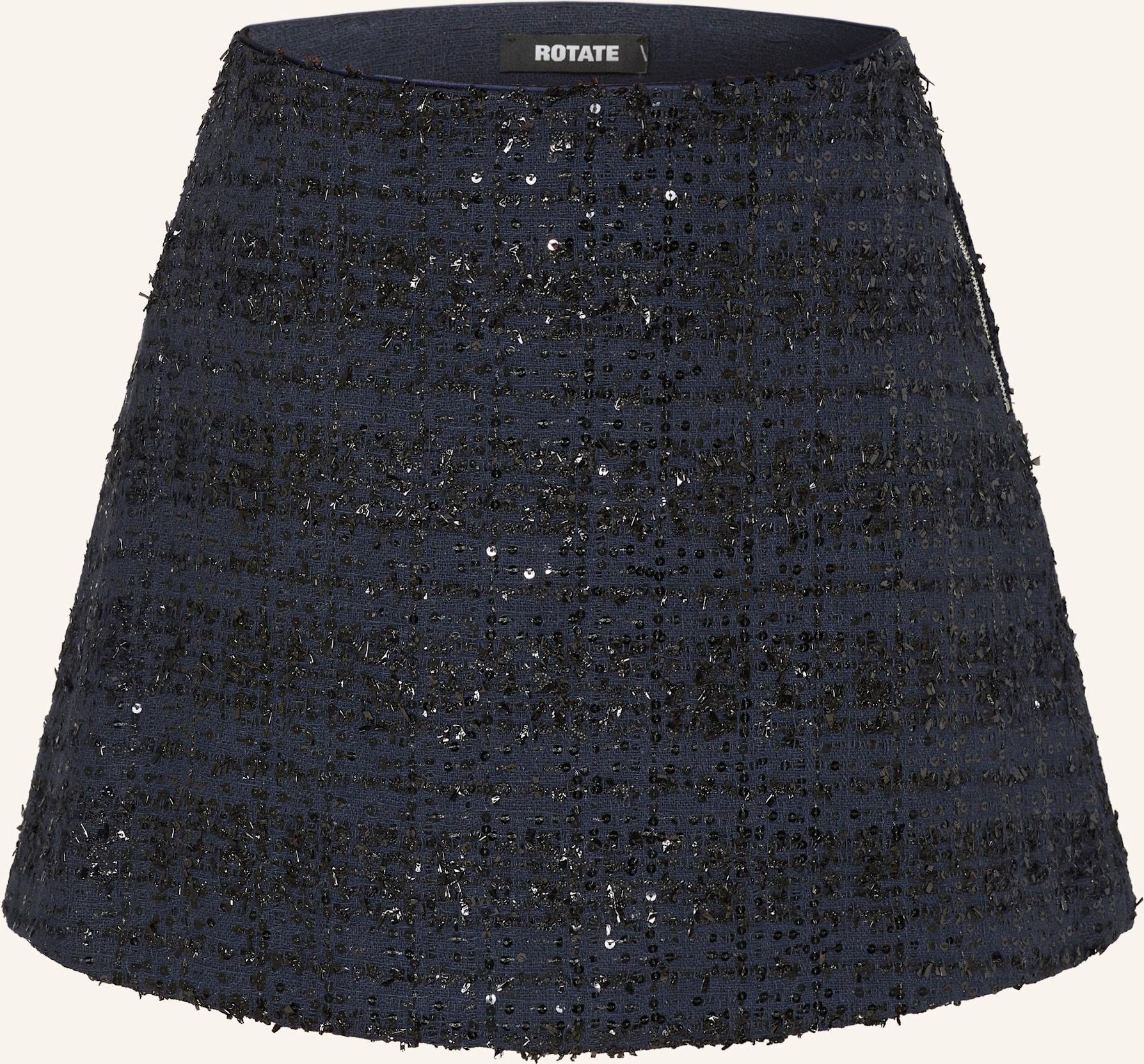 Rotate Bouclé-Rock Mit Pailletten blau