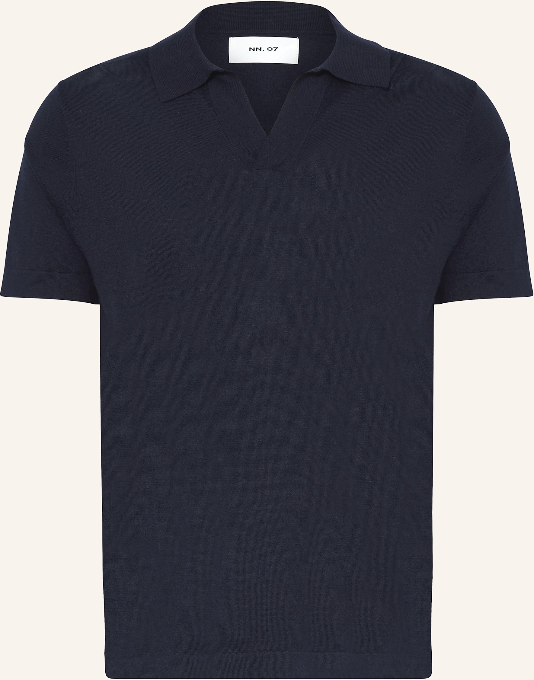 Nn.07 Strick-Poloshirt Ryan Mit Leinen blau