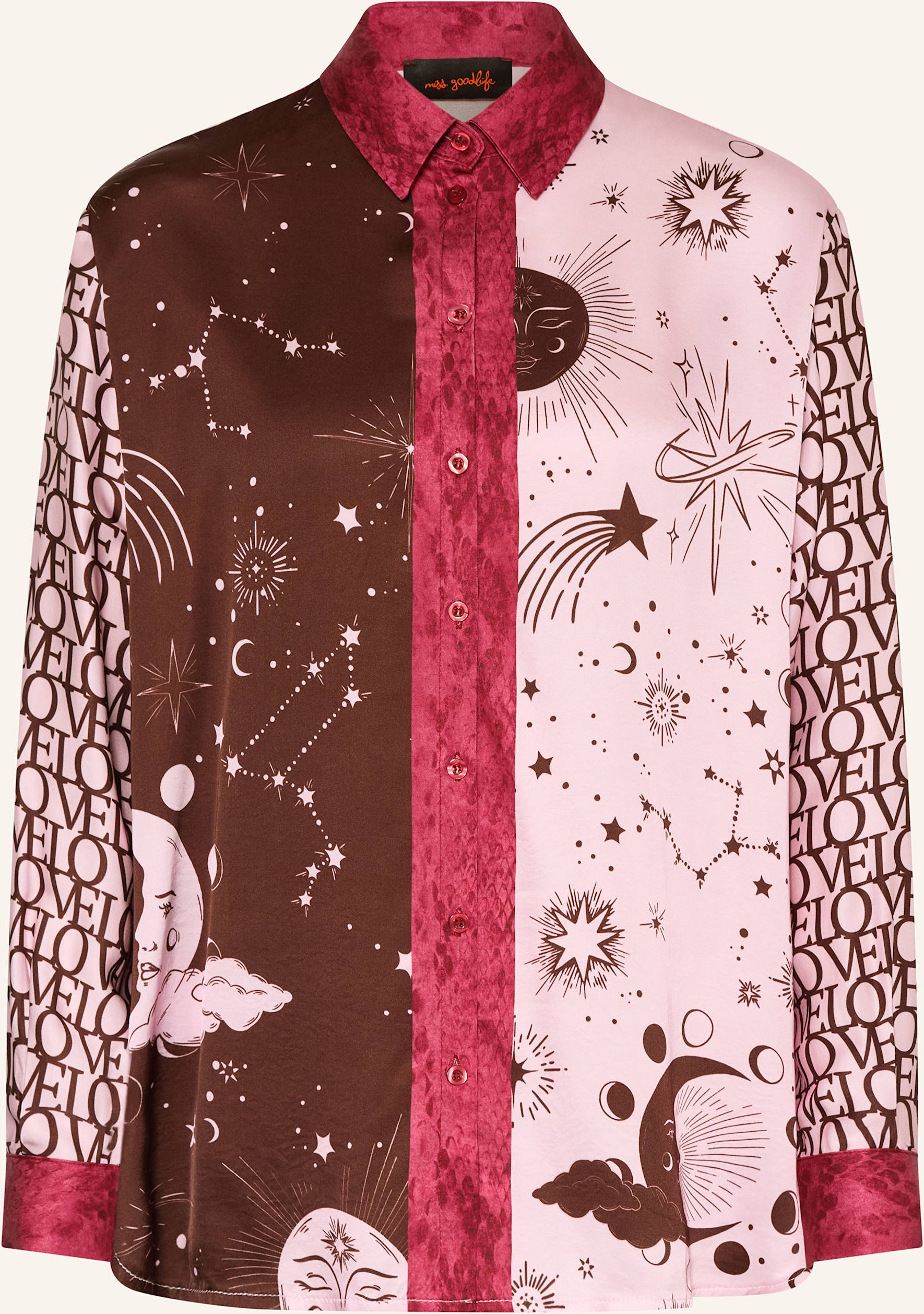 Miss Goodlife Hemdbluse Aus Satin rosa