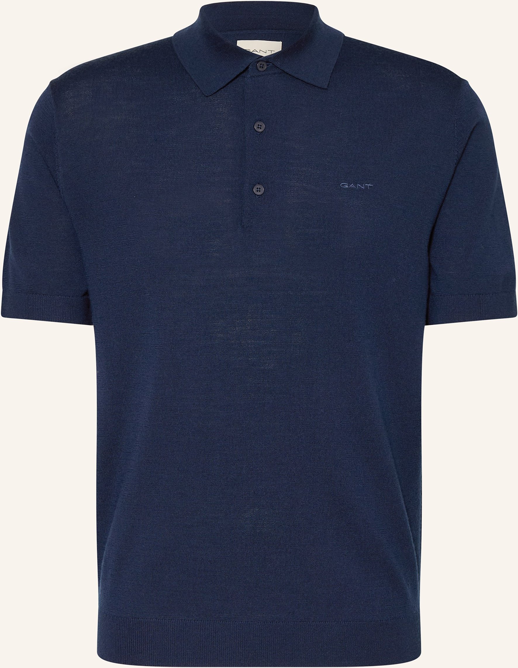Gant Strick-Poloshirt Regular Fit Aus Merinowolle blau