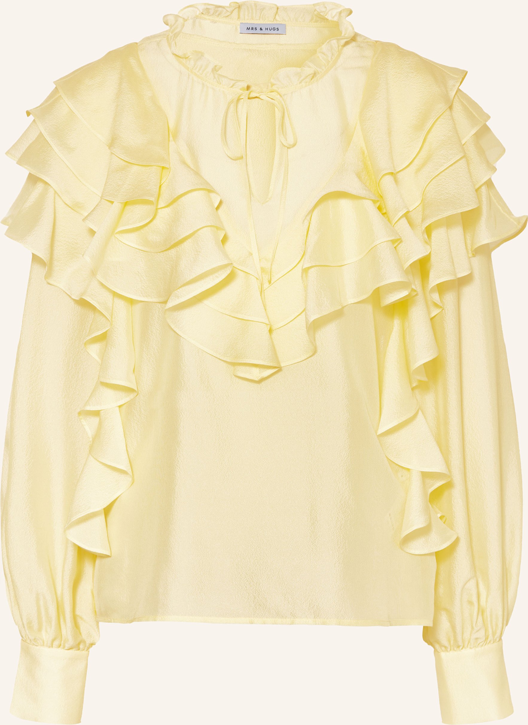Mrs & Hugs Blusenshirt Aus Seide Mit Volants gelb