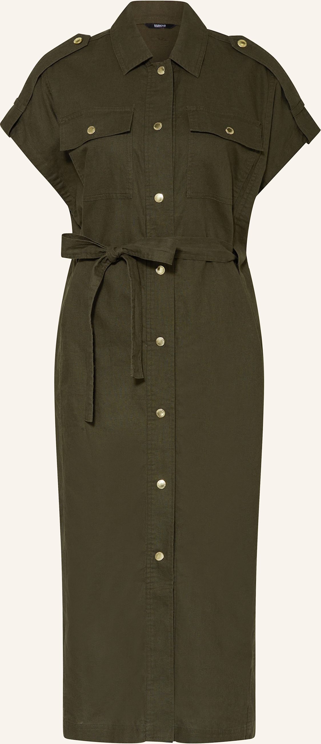 Barbour International Hemdblusenkleid Harlow Mit Leinen gruen