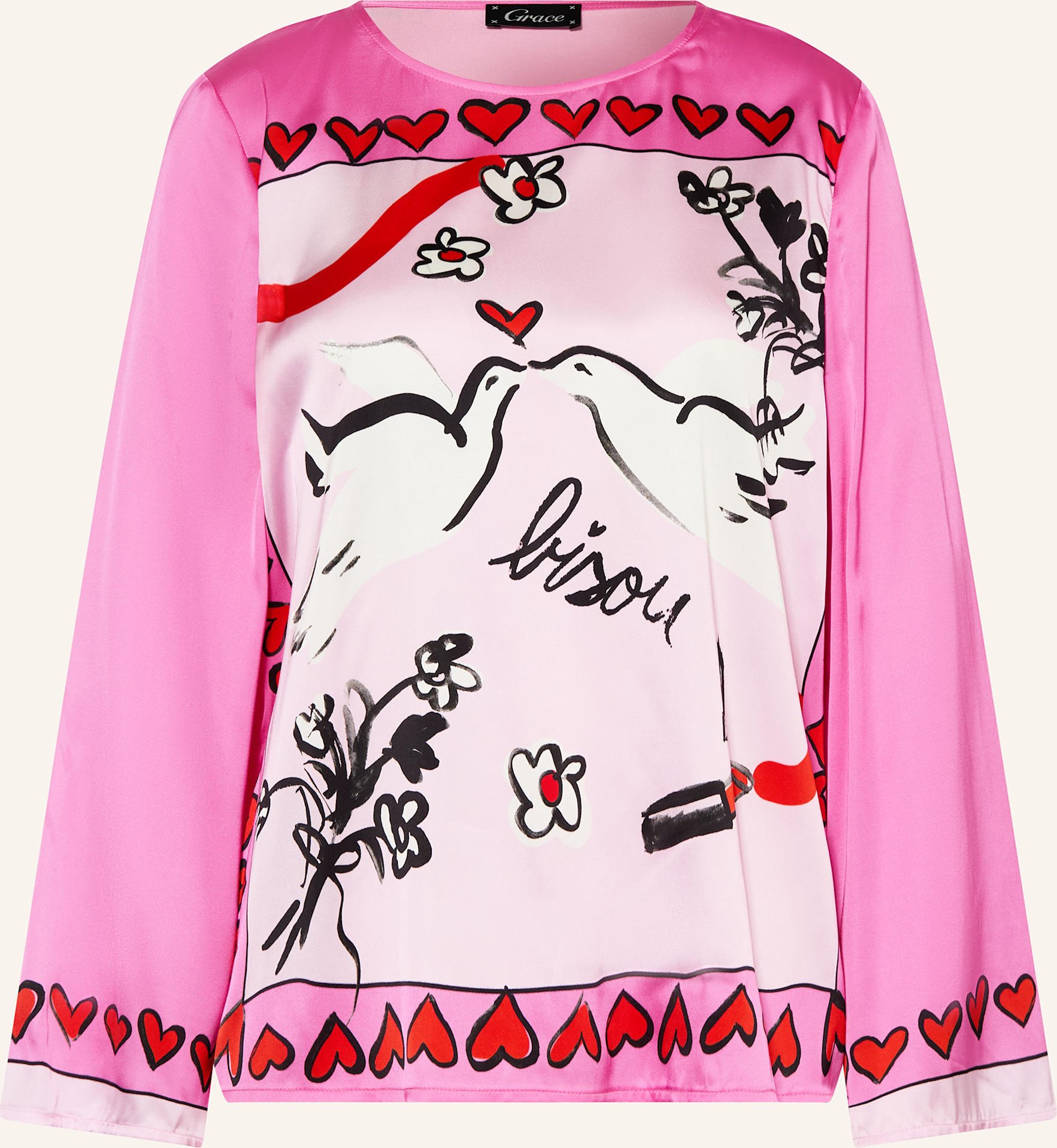 Grace Blusenshirt Aus Satin pink