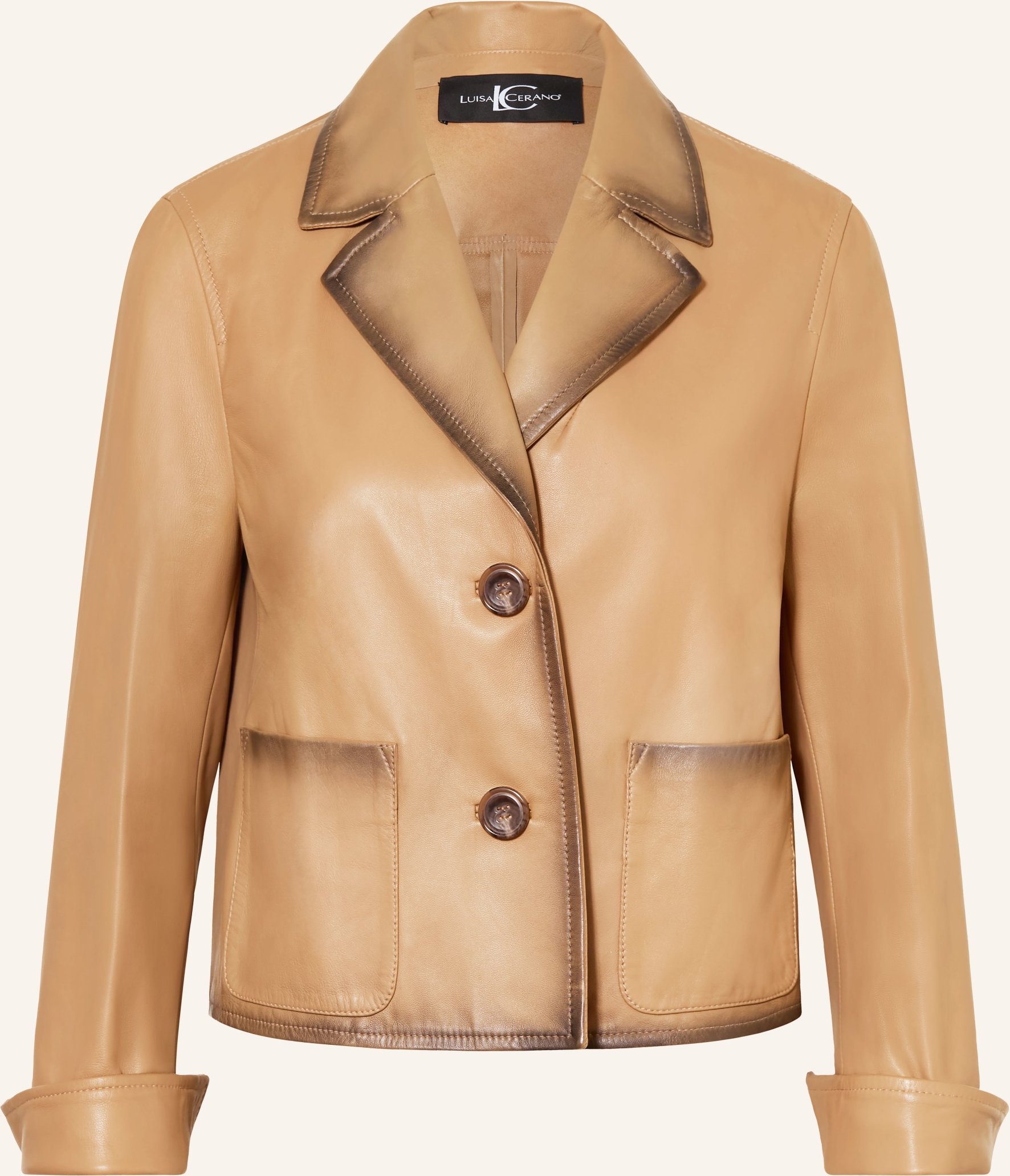 Luisa Cerano Lederjacke beige