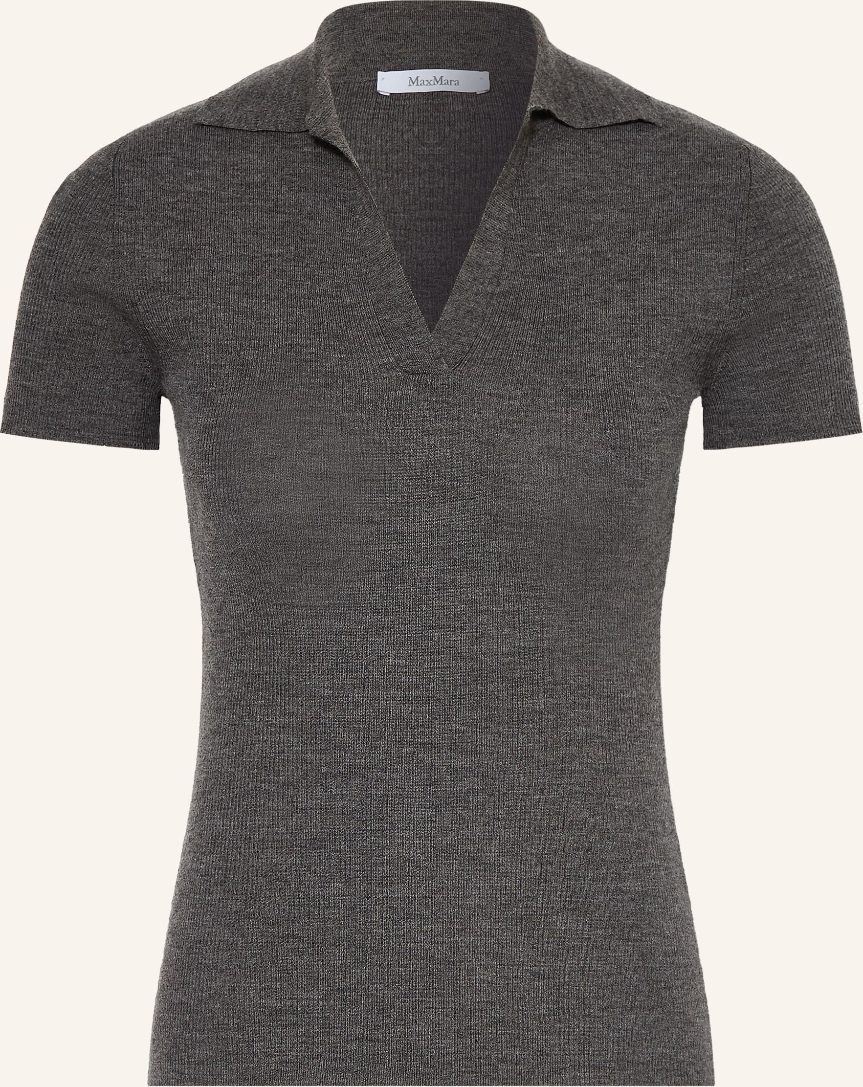 Max Mara Strick-Poloshirt Albero grau