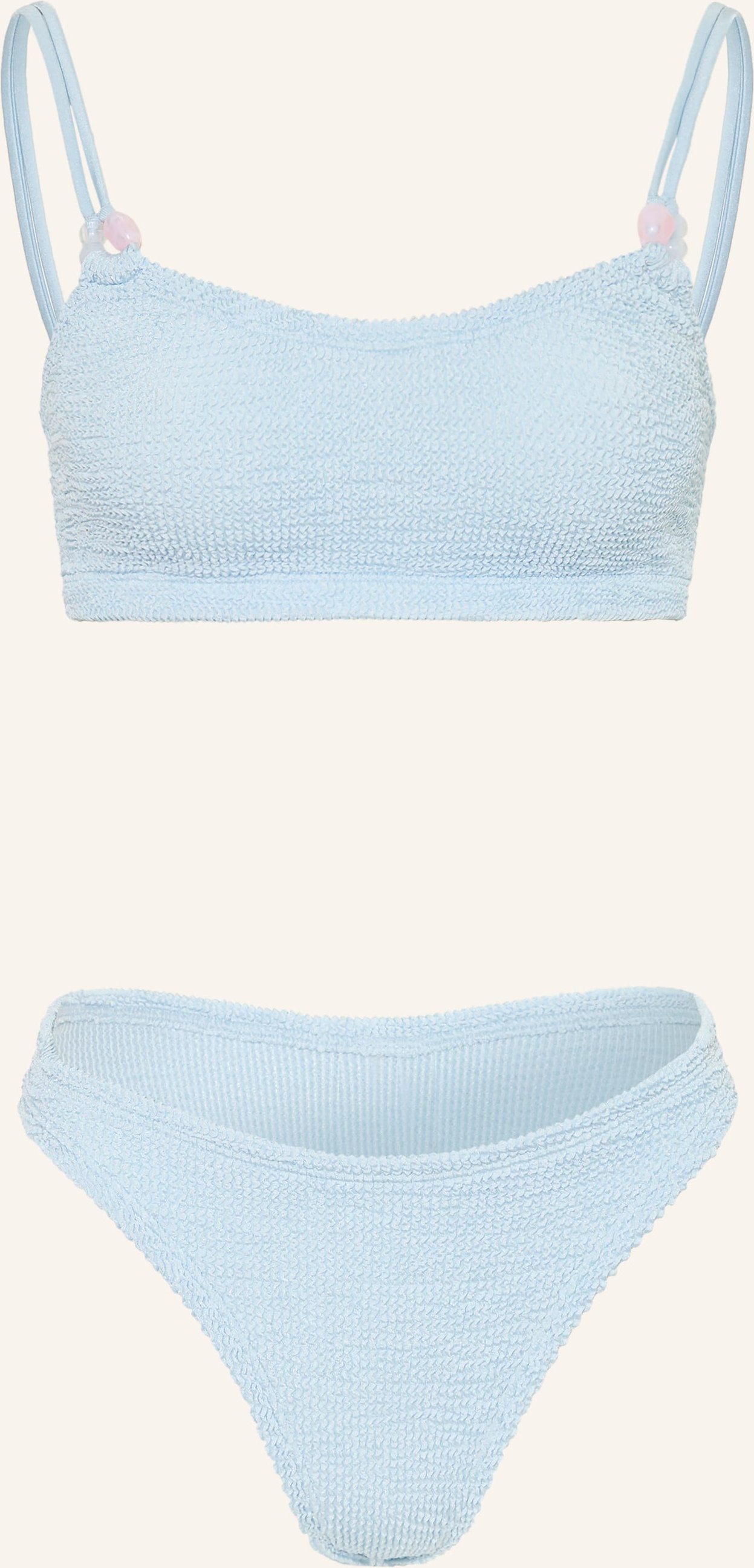 Thumbnail - Hunza G Bustier-Bikini Cassi Mit Schmuckperlen blau