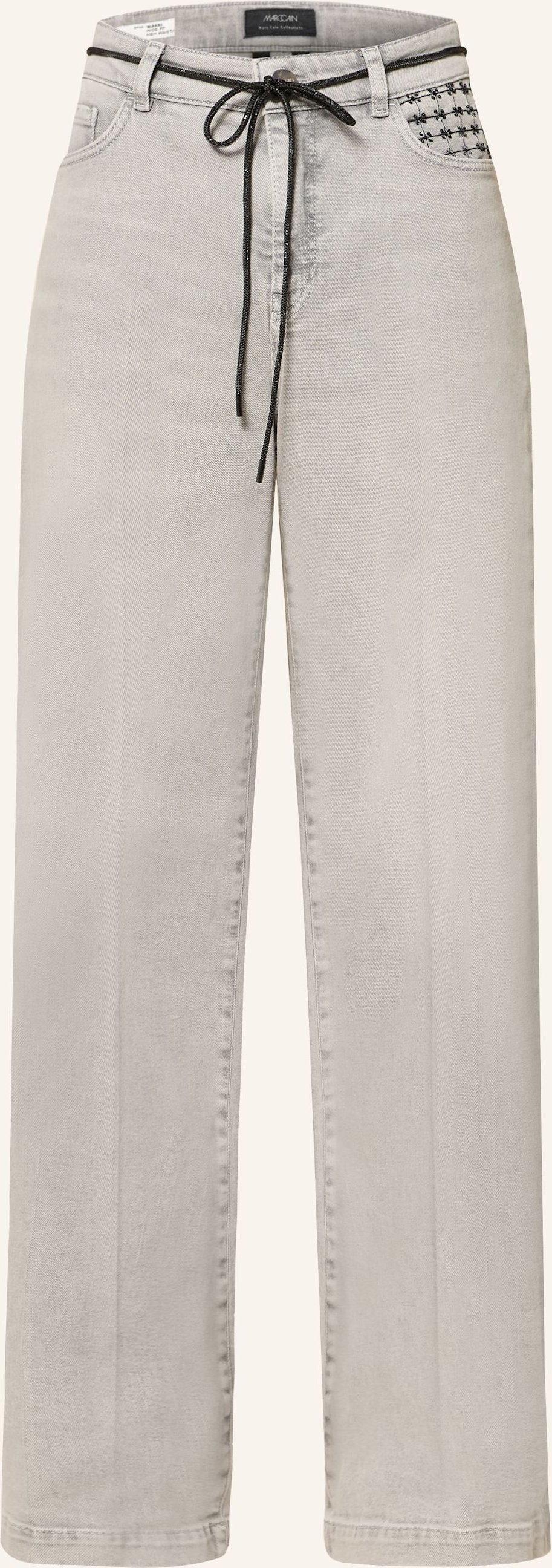 Thumbnail - Marc Cain Wide Leg Jeans Warri Mit Schmucksteinen grau