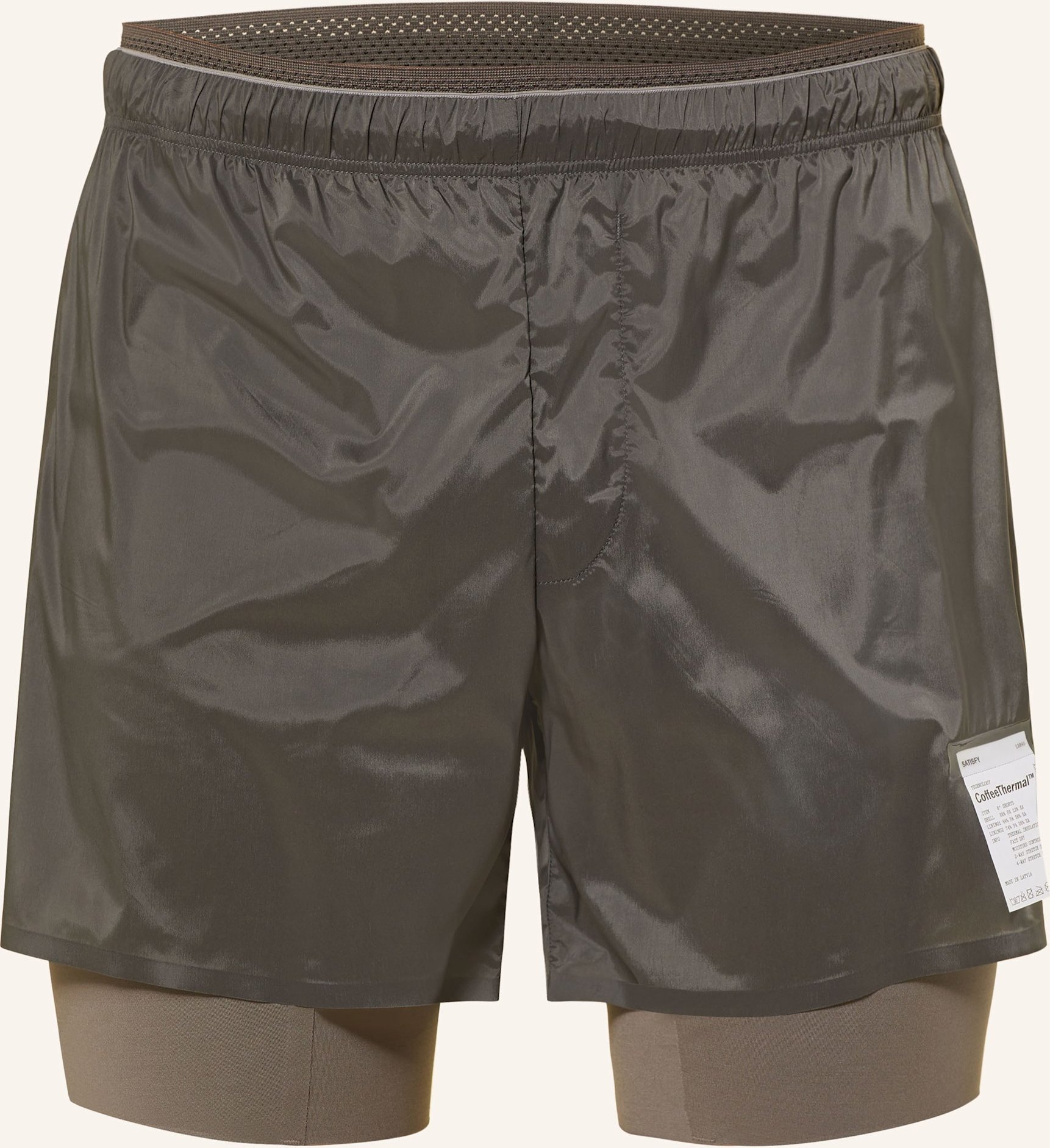 Thumbnail - Satisfy 2-In-1-Laufshorts Coffeethermal™ 8“ gruen
