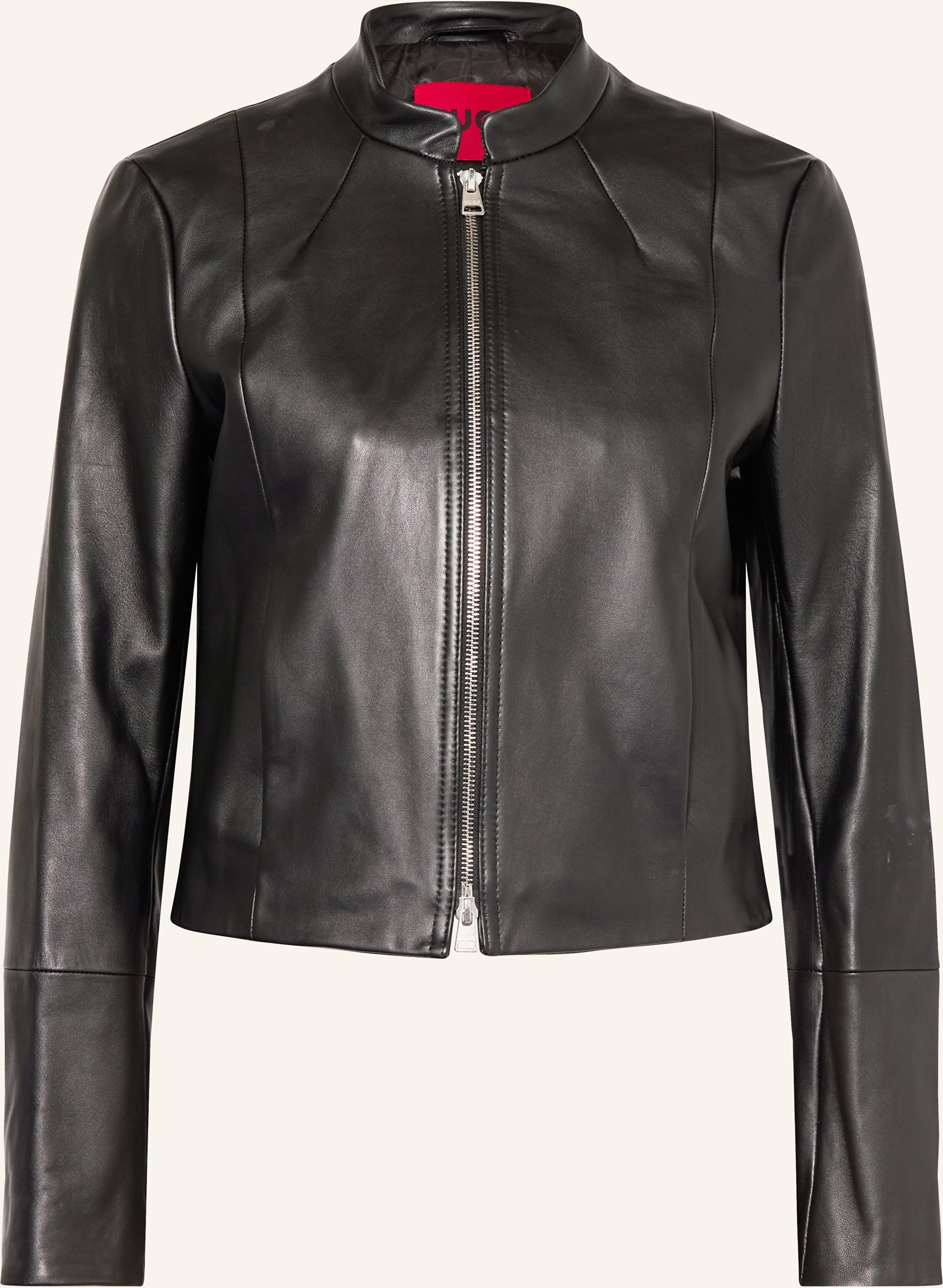 Hugo Lederjacke Lasari schwarz