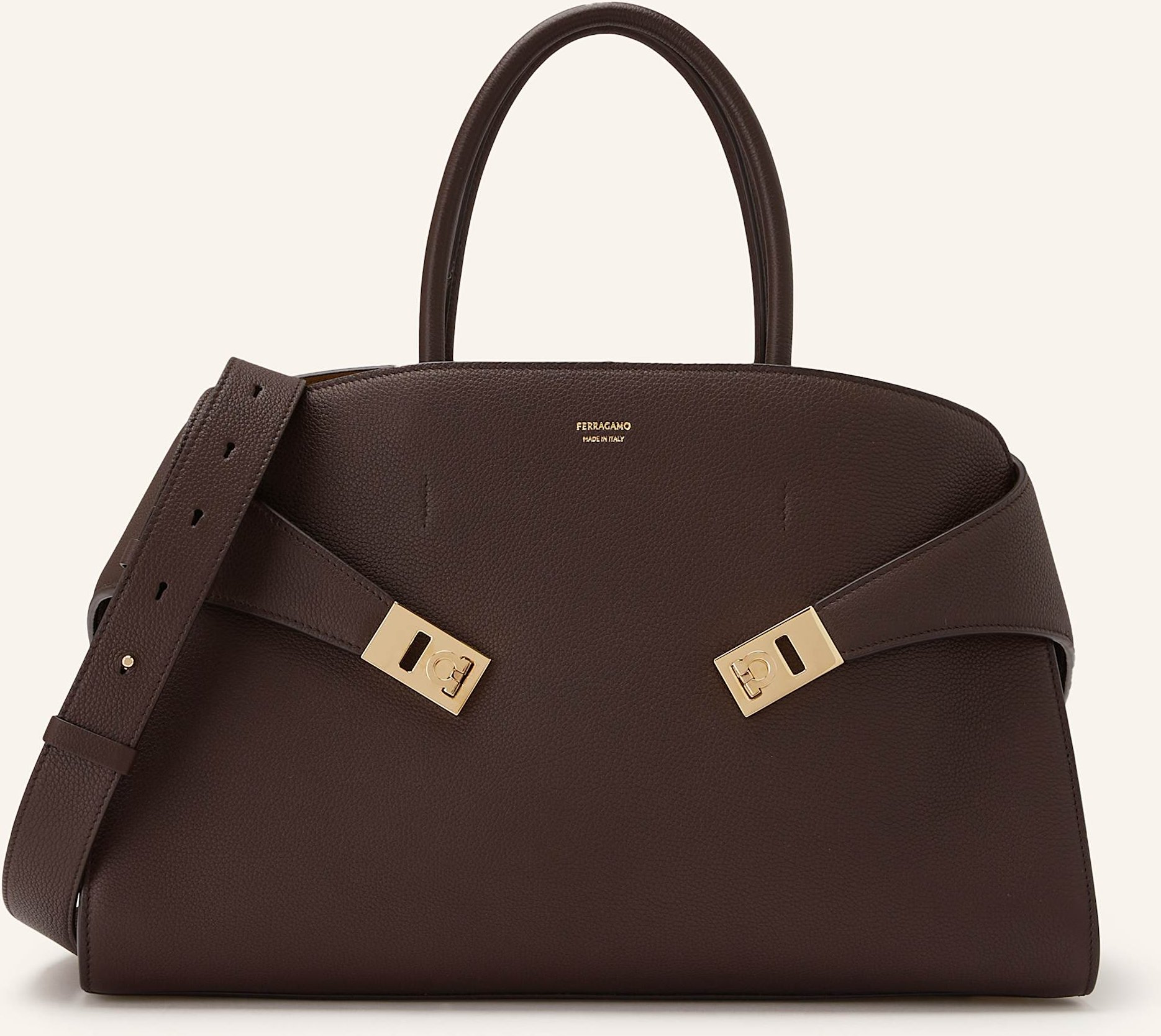 Thumbnail - Ferragamo Handtasche Hug Large braun