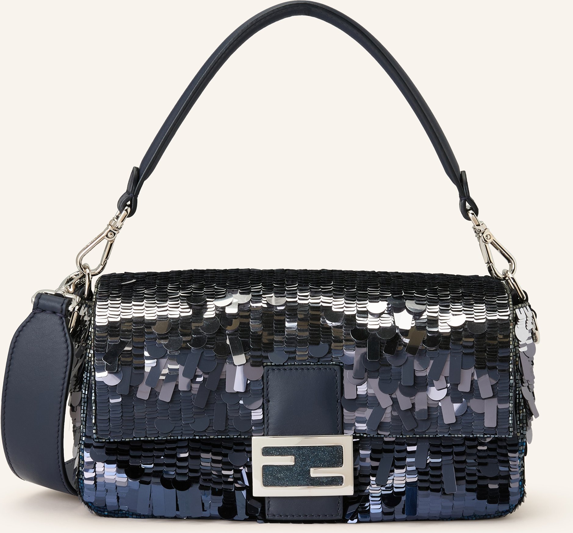 Fendi Handtasche Baguette Mit Pailletten blau