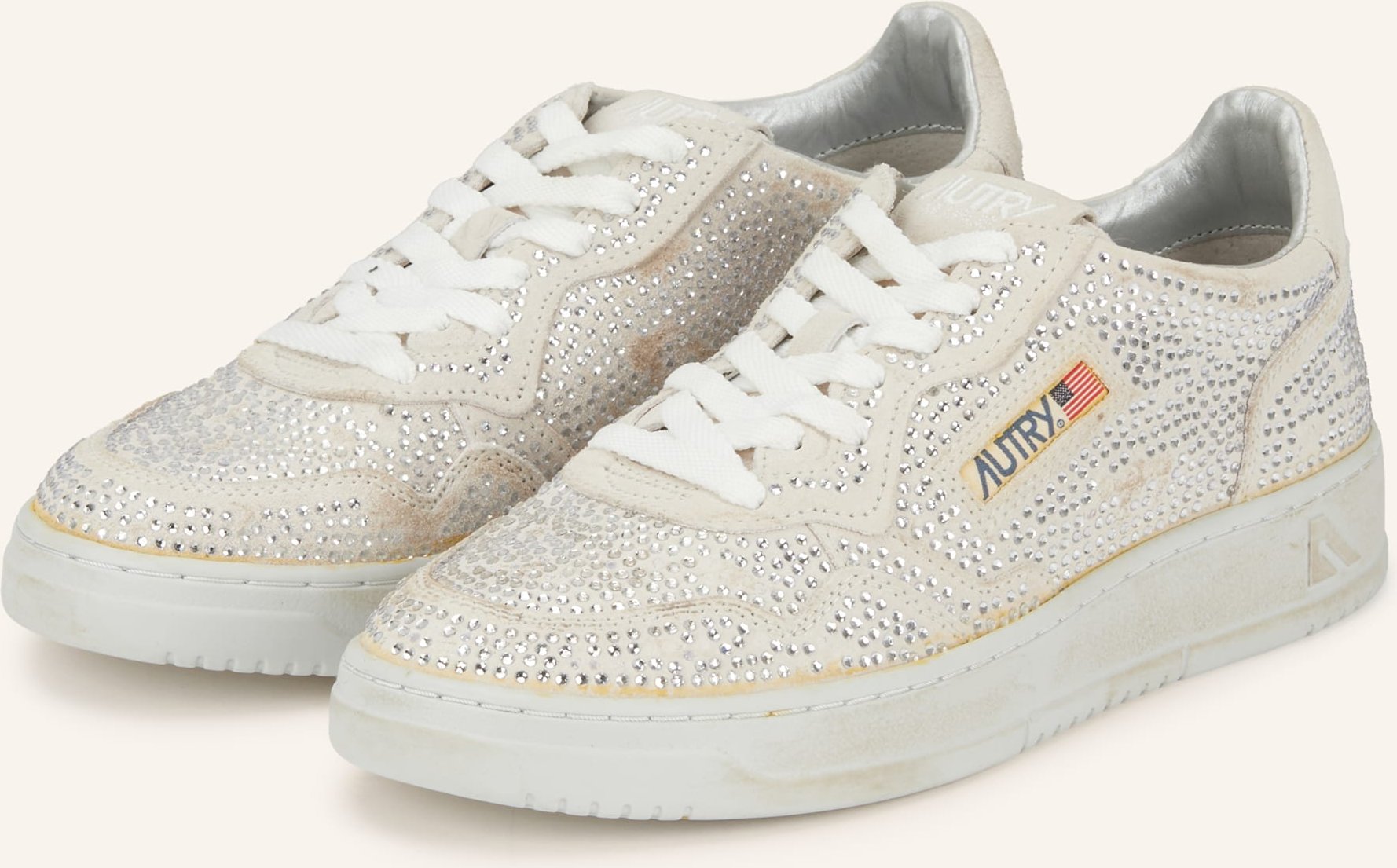 Autry Sneaker Medalist Low Mit Schmucksteinen weiss