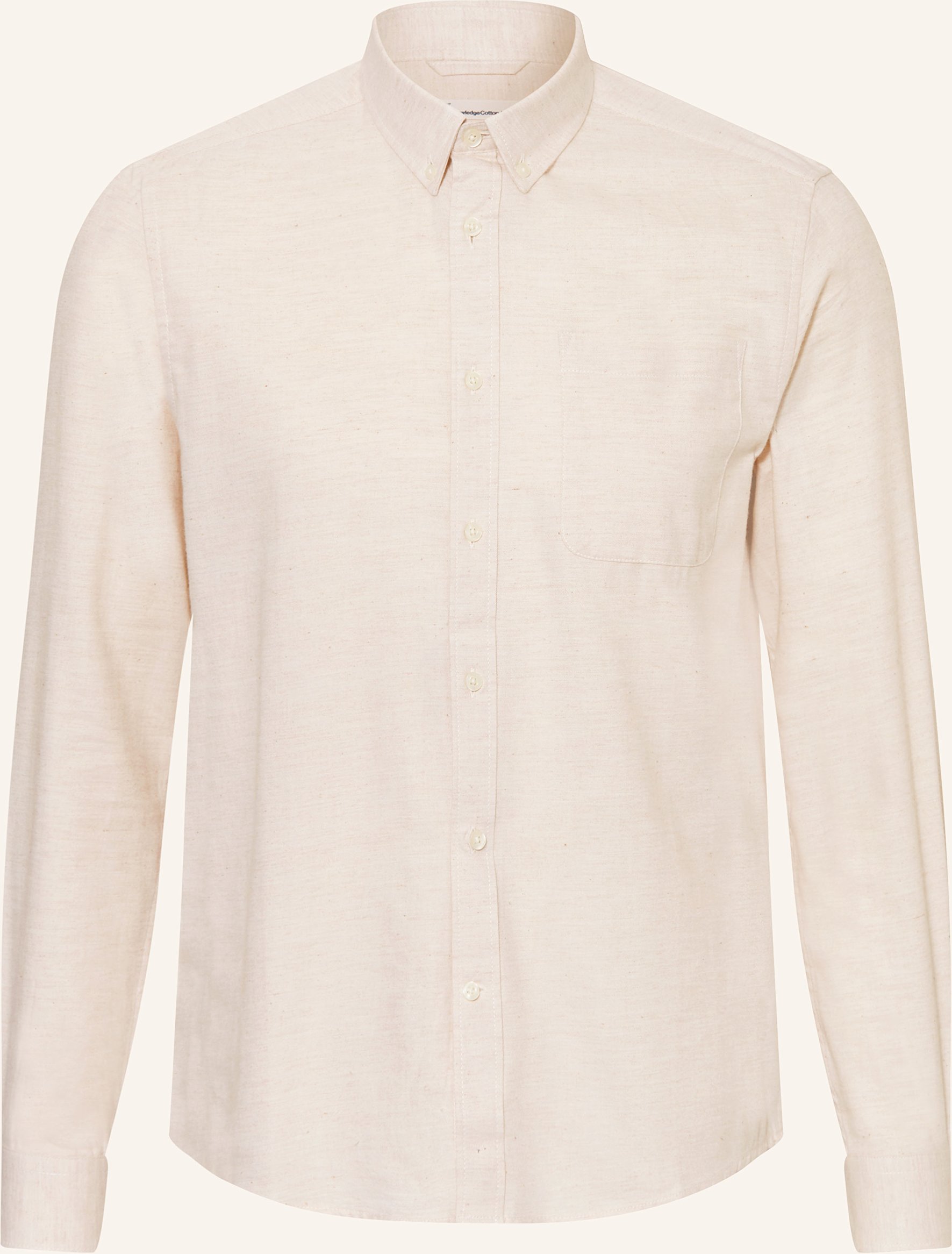 Knowledgecotton Apparel Flanellhemd beige