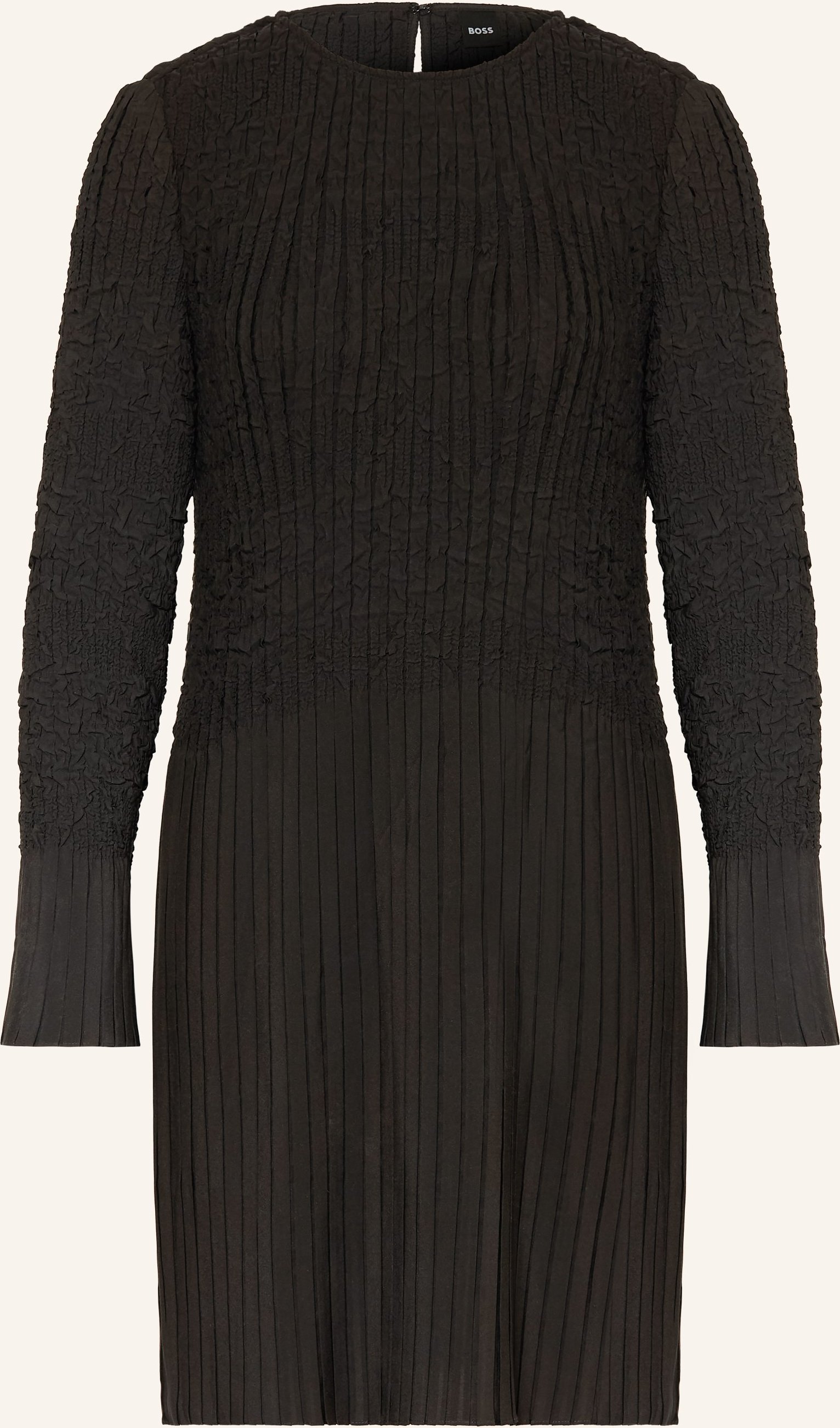 Boss Plisseekleid Doppar schwarz