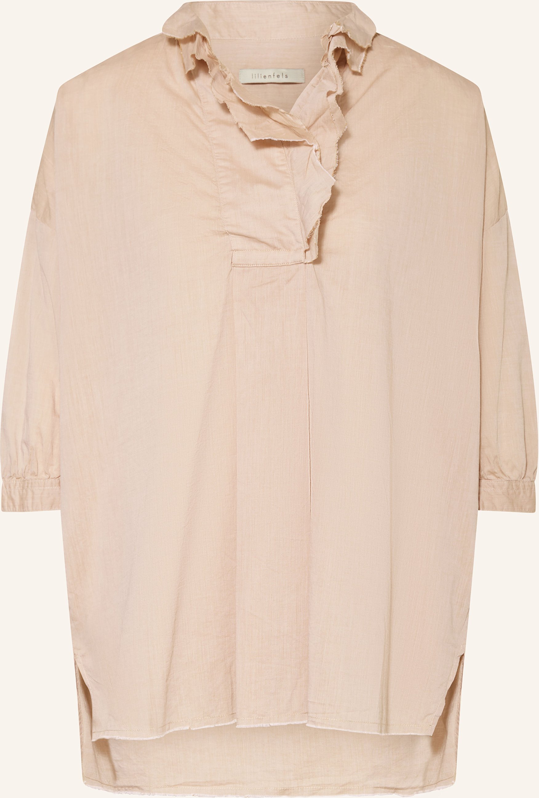 Thumbnail - Lilienfels Bluse Mit 3/4-Arm Und Rüschen beige