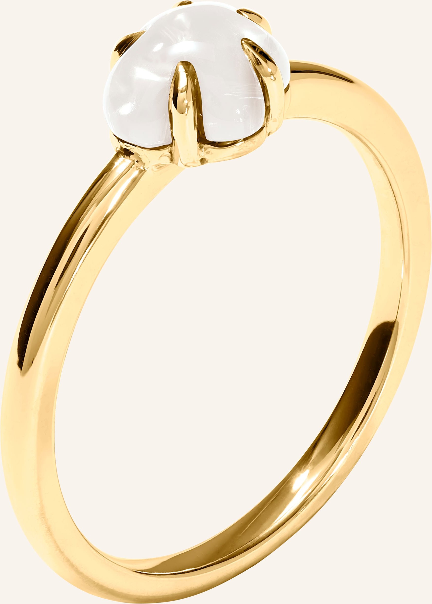 Vieri Ring Wolke Milchquarz Mittelgroß gold