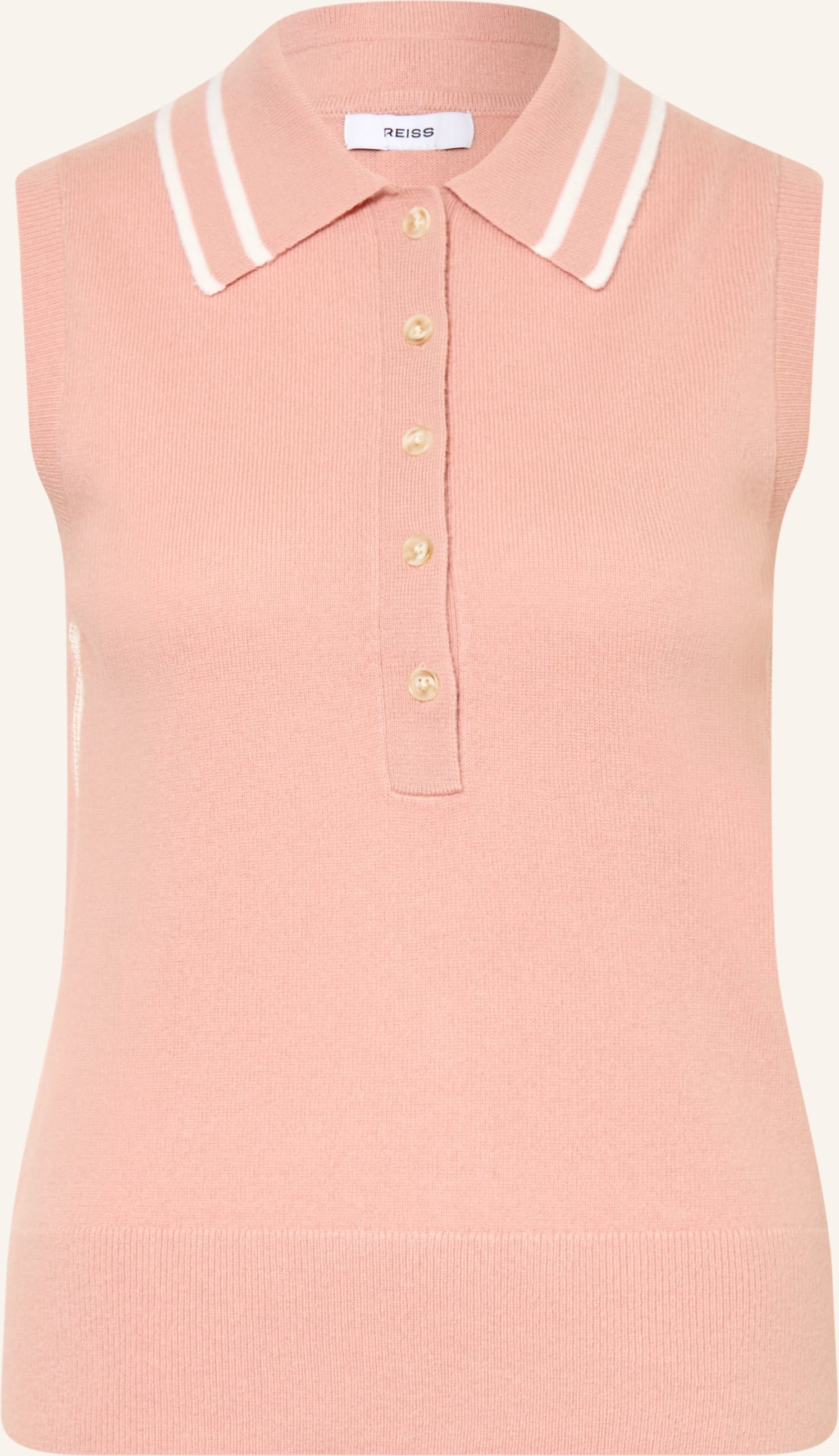 Reiss Strick-Poloshirt Saskia rosa