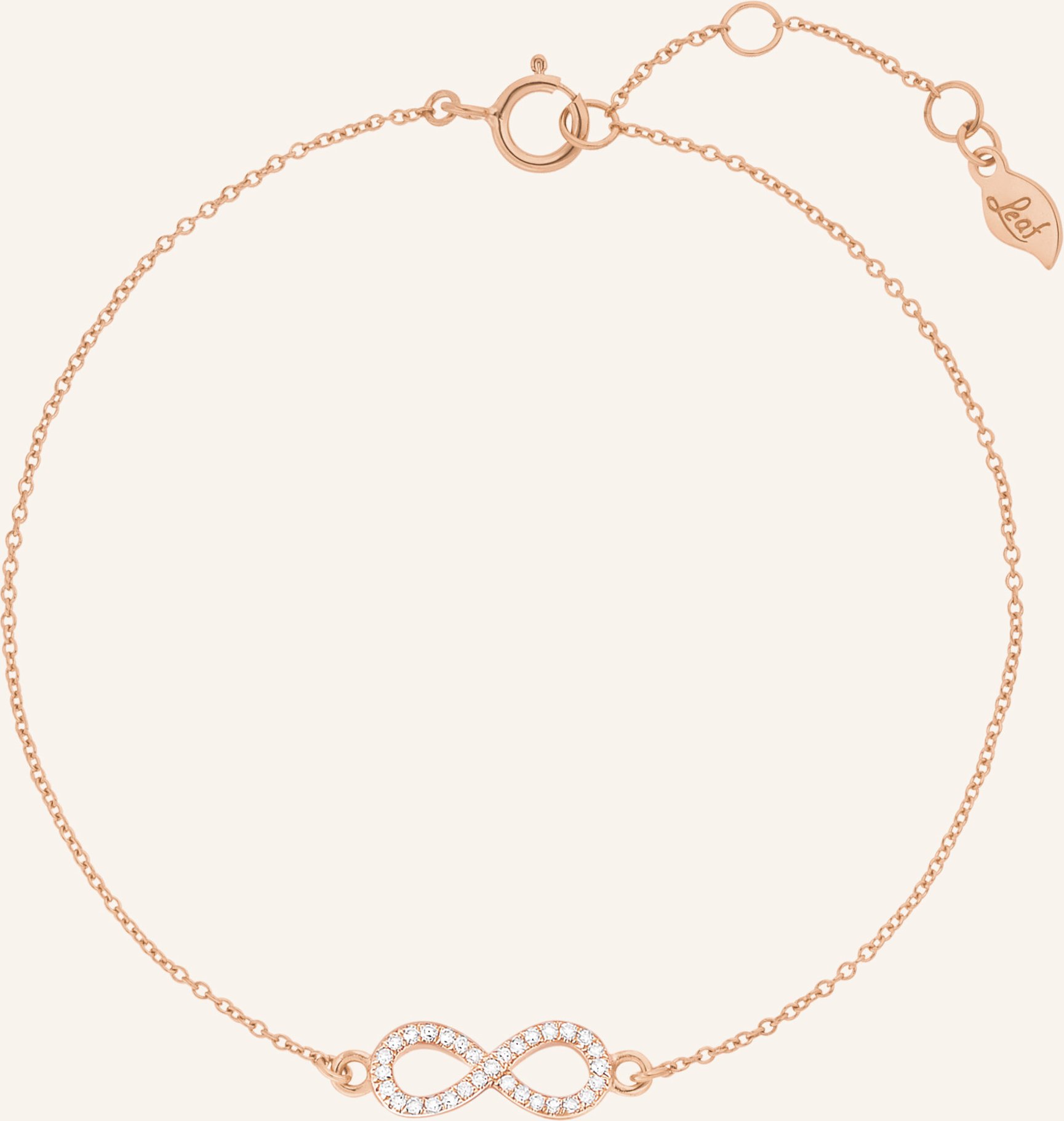 Leaf Armband Infinity Aus 18 Karat Roségold Mit Diamanten rosegold