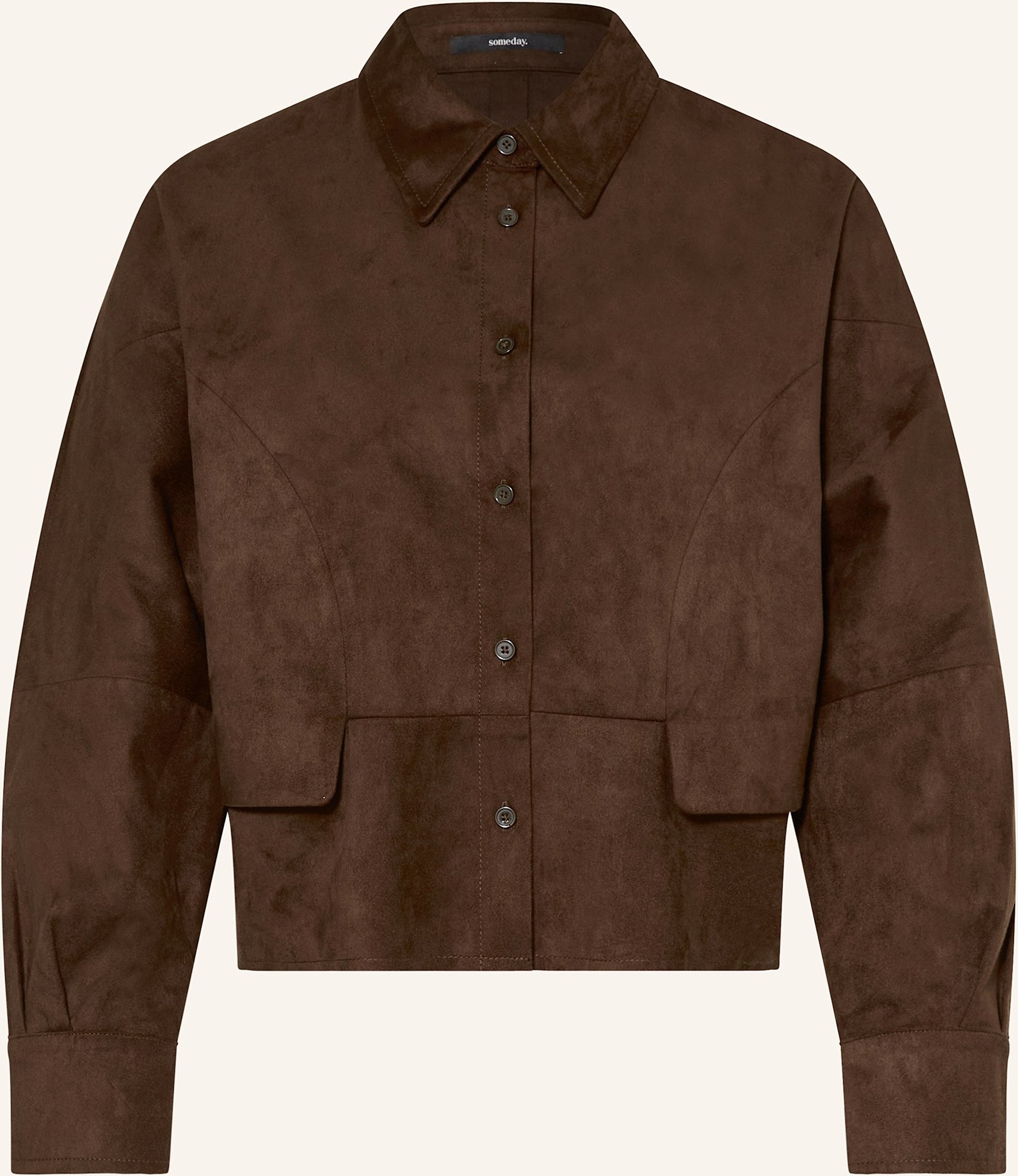 Someday Jacke Nylia In Lederoptik braun