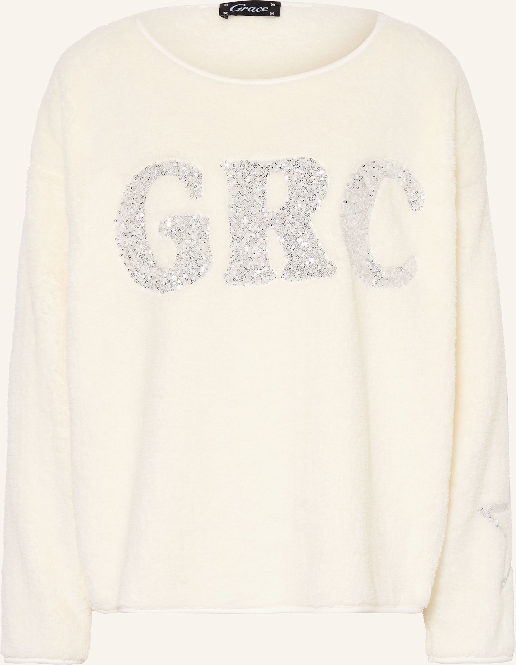 Grace Fleecepullover Mit Pailletten weiss