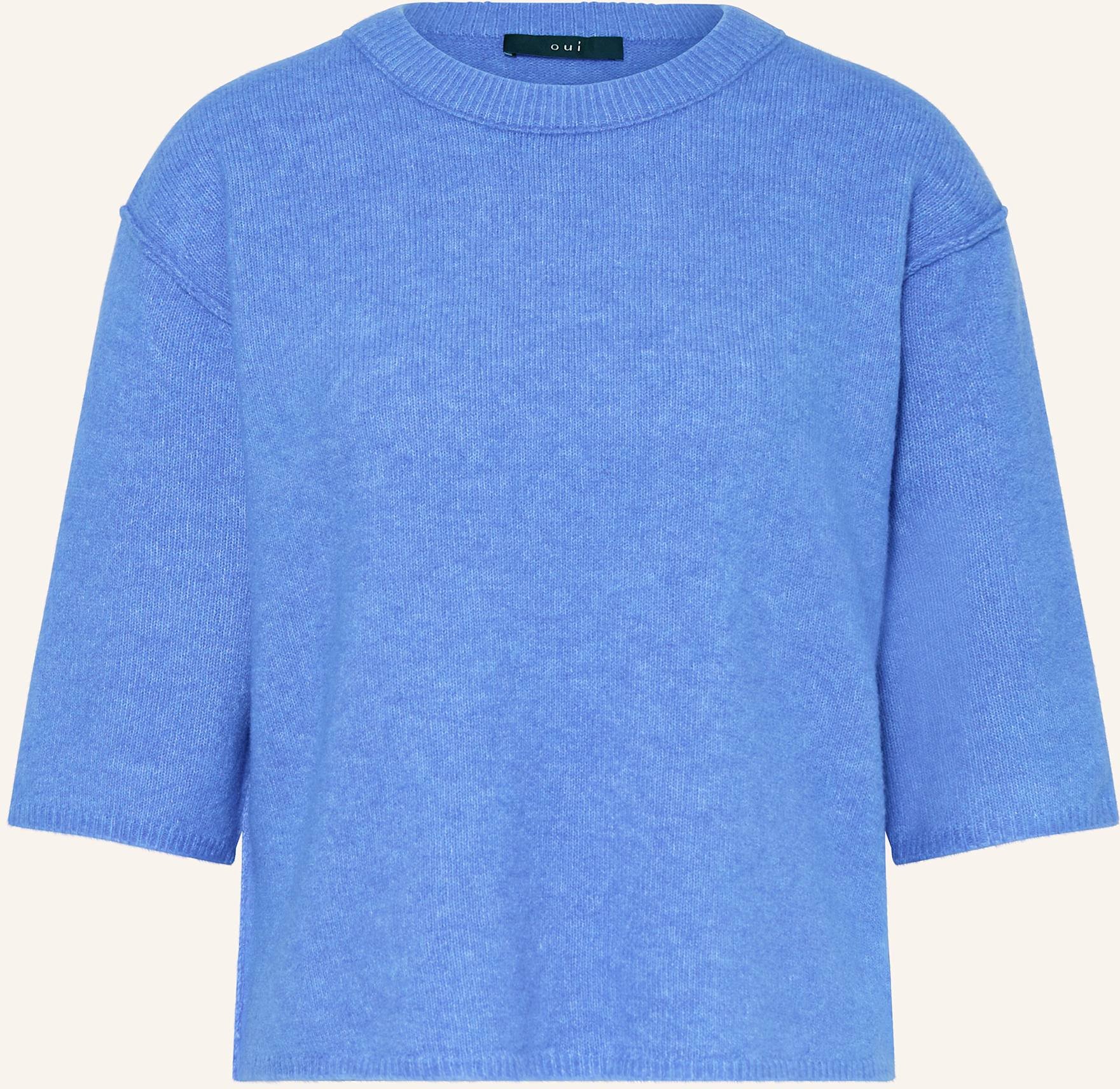 Oui Pullover Mit 3/4-Arm blau